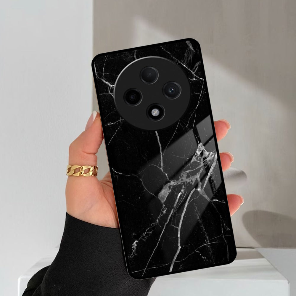 Black Marble Patter Glass Case Cover For Oppo ShopOnCliQ