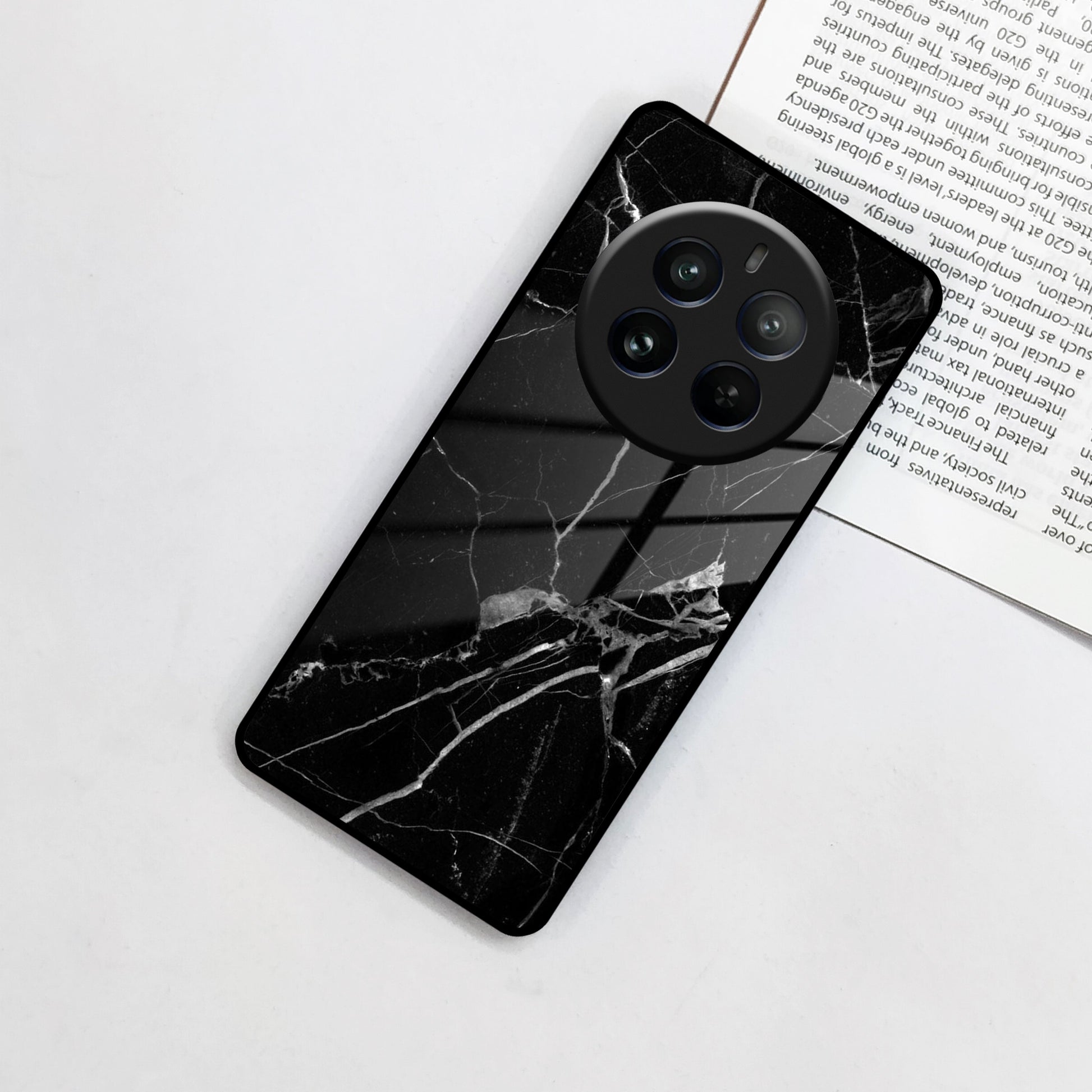 Black Marble Patter Glass Case Cover For Realme/Narzo ShopOnCliQ