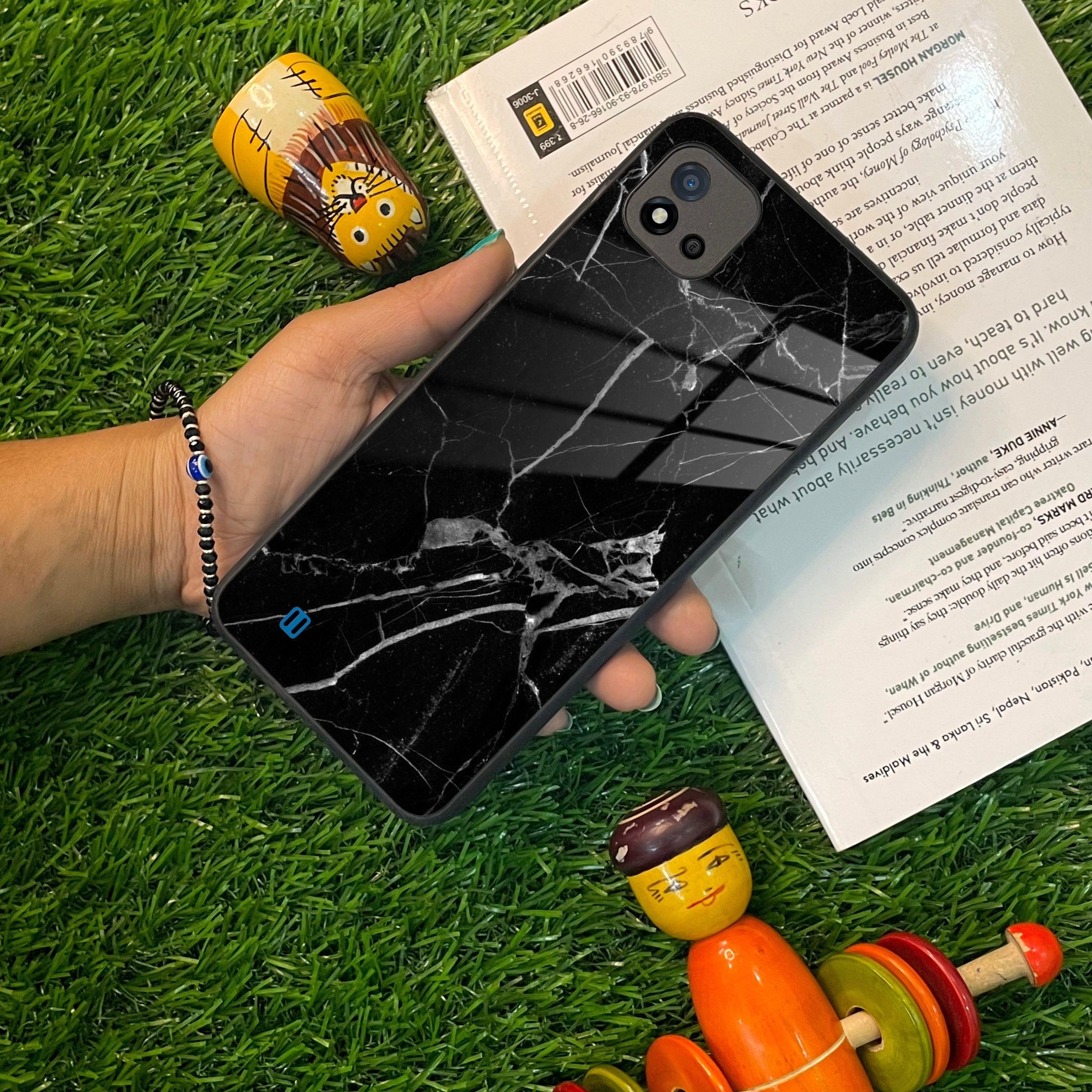 Black Marble Patter Glass Case Cover For Realme/Narzo - ShopOnCliQ