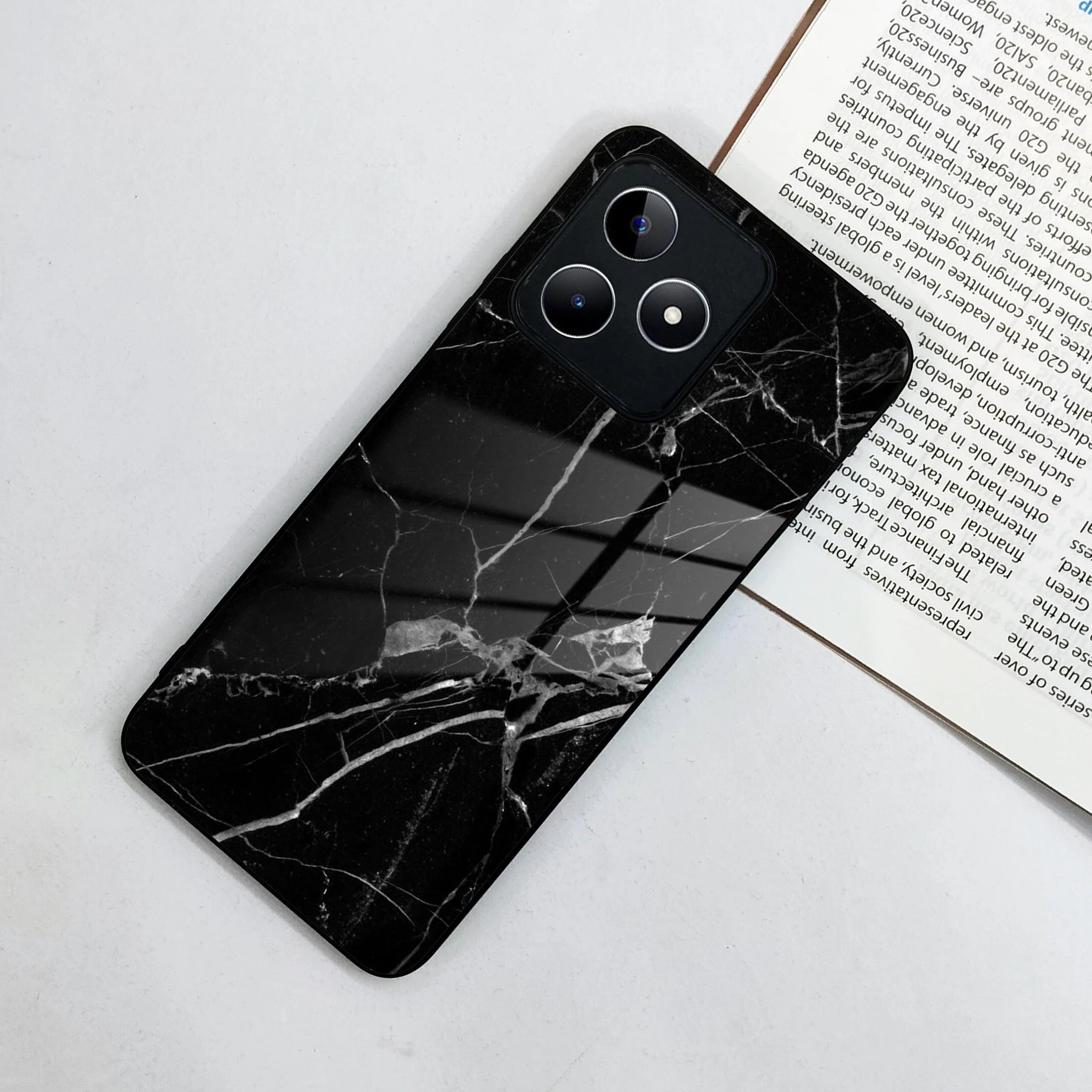 Black Marble Patter Glass Case Cover For Realme/Narzo - ShopOnCliQ