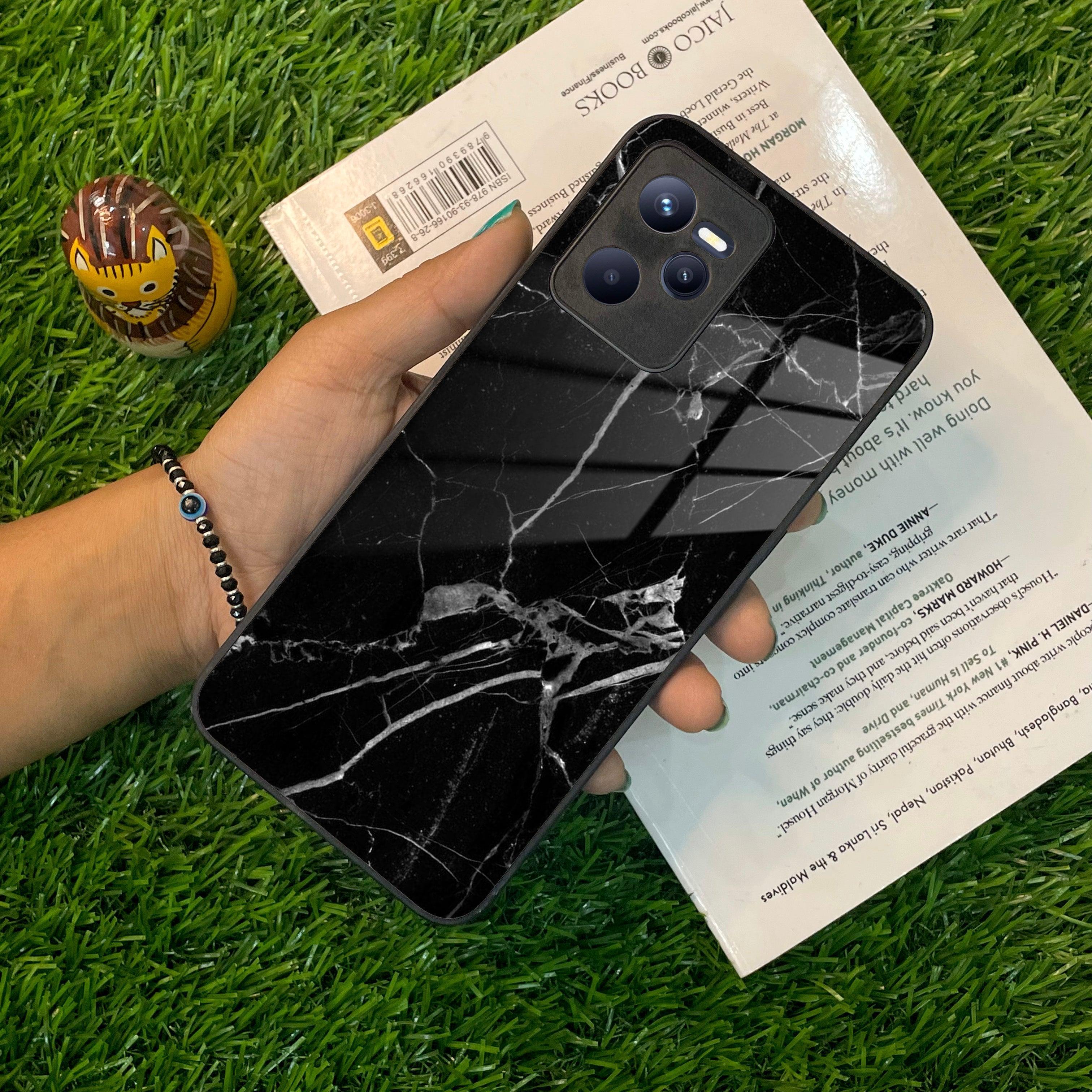 Black Marble Patter Glass Case Cover For Realme/Narzo - ShopOnCliQ