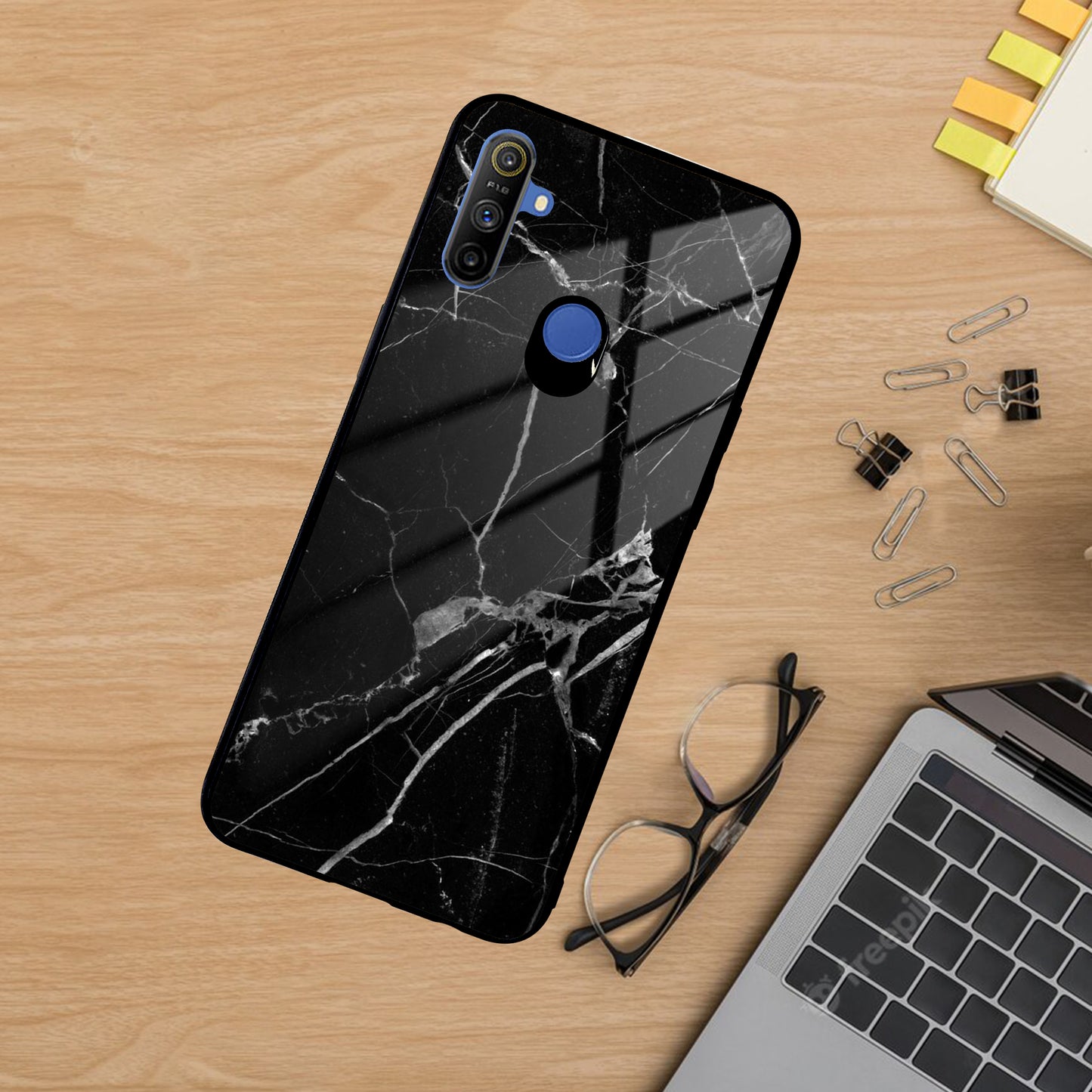 Black Marble Patter Glass Case Cover For Realme/Narzo ShopOnCliQ