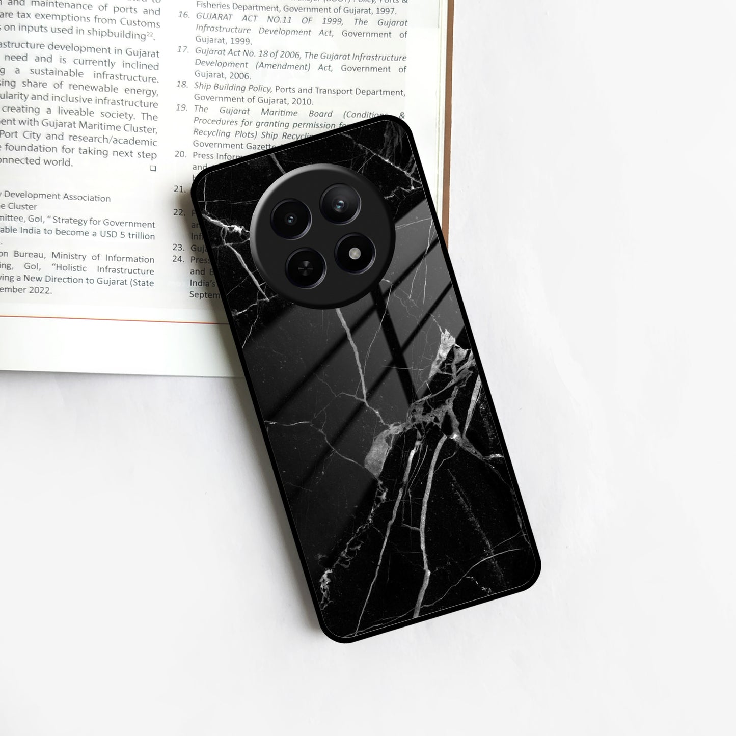 Black Marble Patter Glass Case Cover For Realme/Narzo ShopOnCliQ