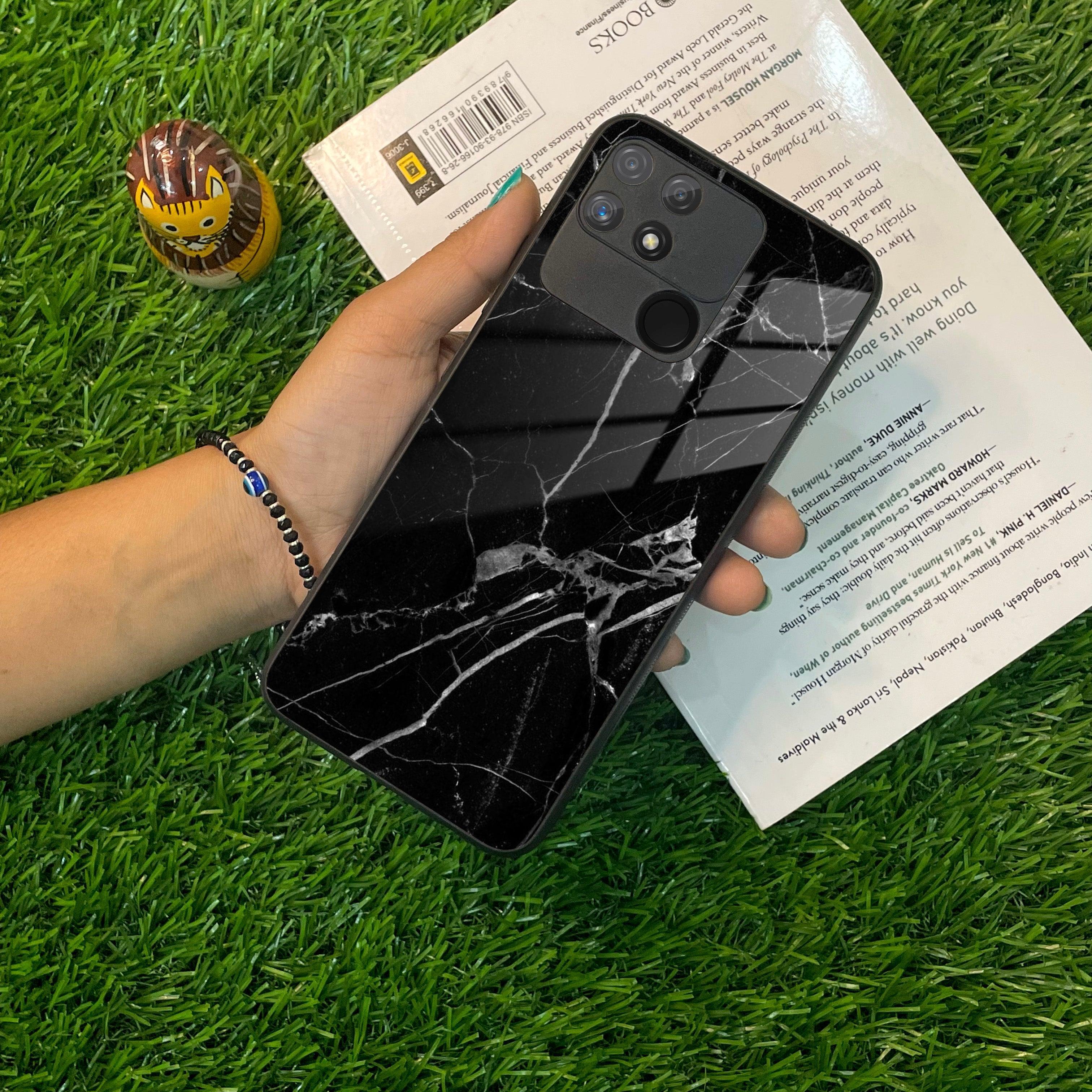 Black Marble Patter Glass Case Cover For Realme/Narzo - ShopOnCliQ