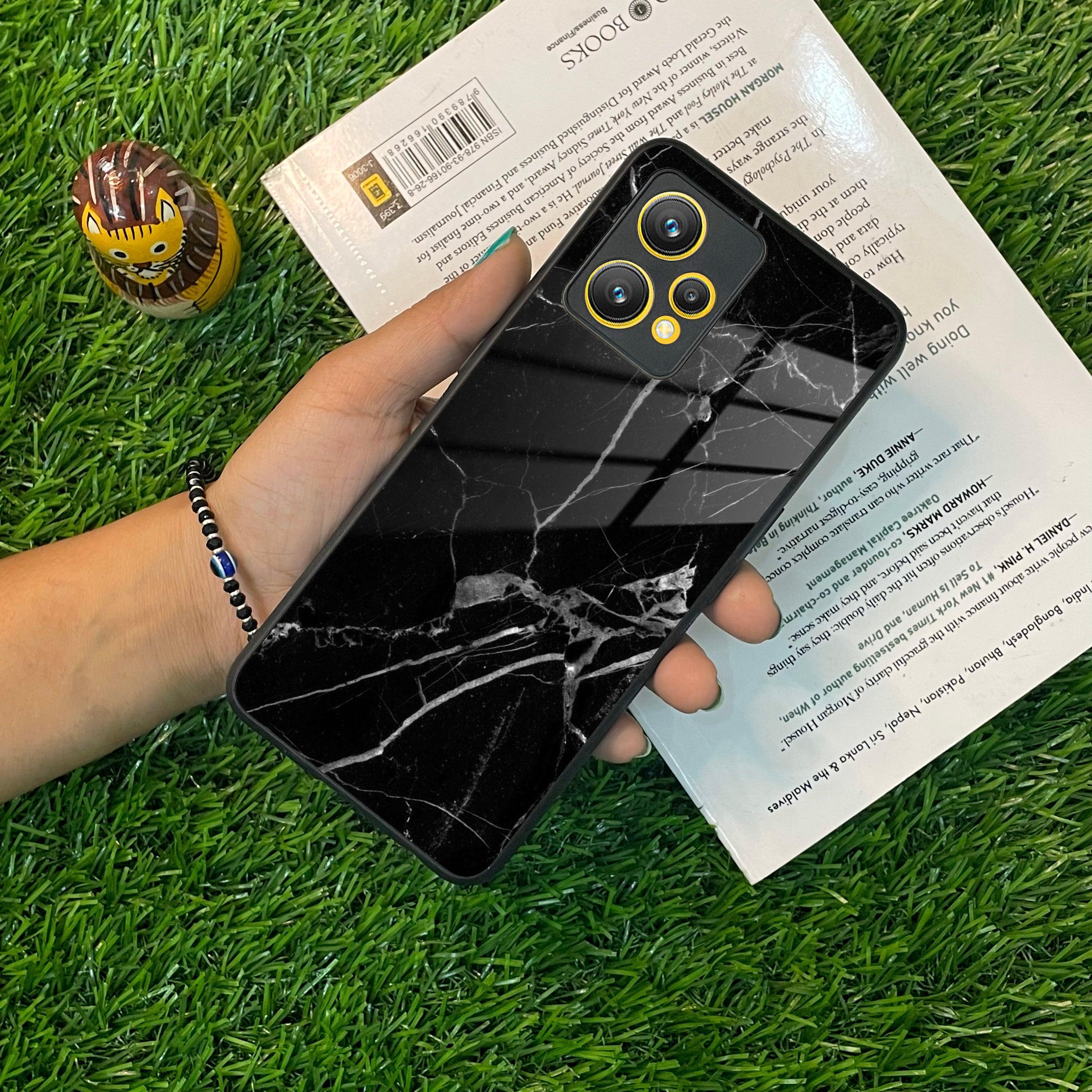 Black Marble Patter Glass Case Cover For Realme/Narzo - ShopOnCliQ