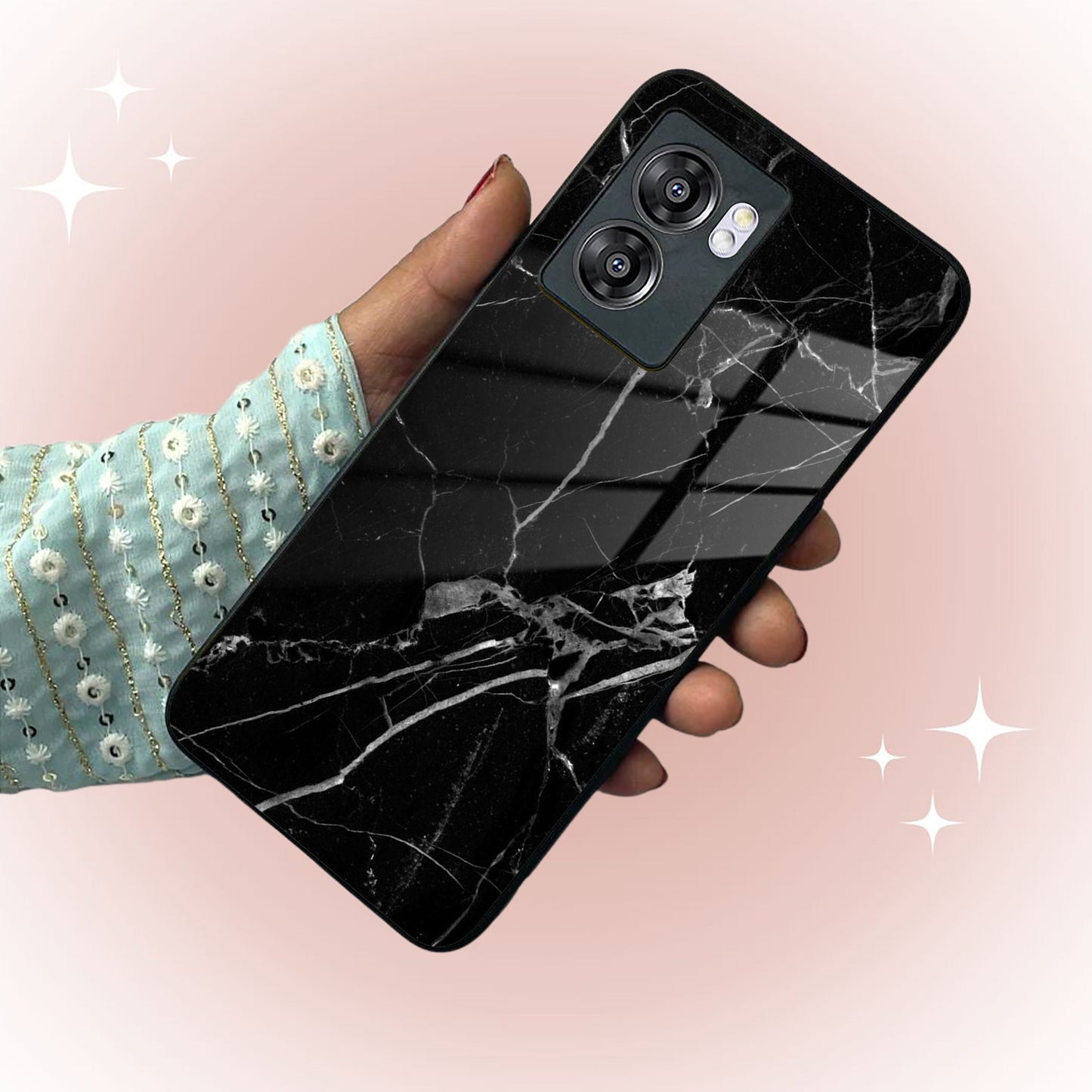 Black Marble Patter Glass Case Cover For Realme/Narzo ShopOnCliQ