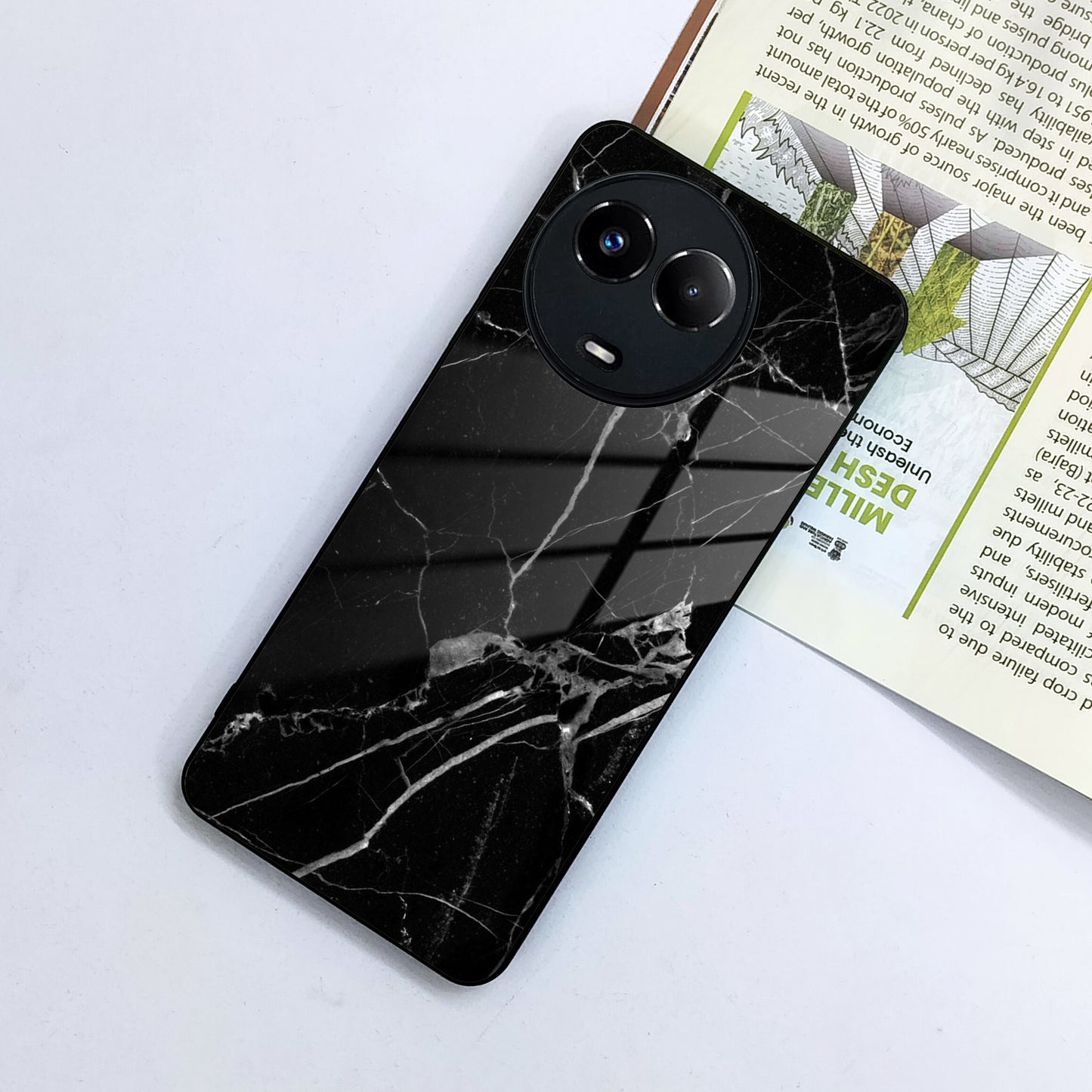 Black Marble Patter Glass Case Cover For Realme/Narzo ShopOnCliQ