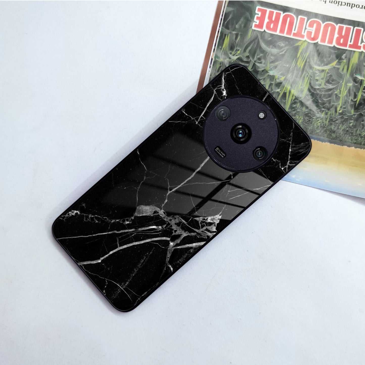 Black Marble Patter Glass Case Cover For Realme/Narzo ShopOnCliQ