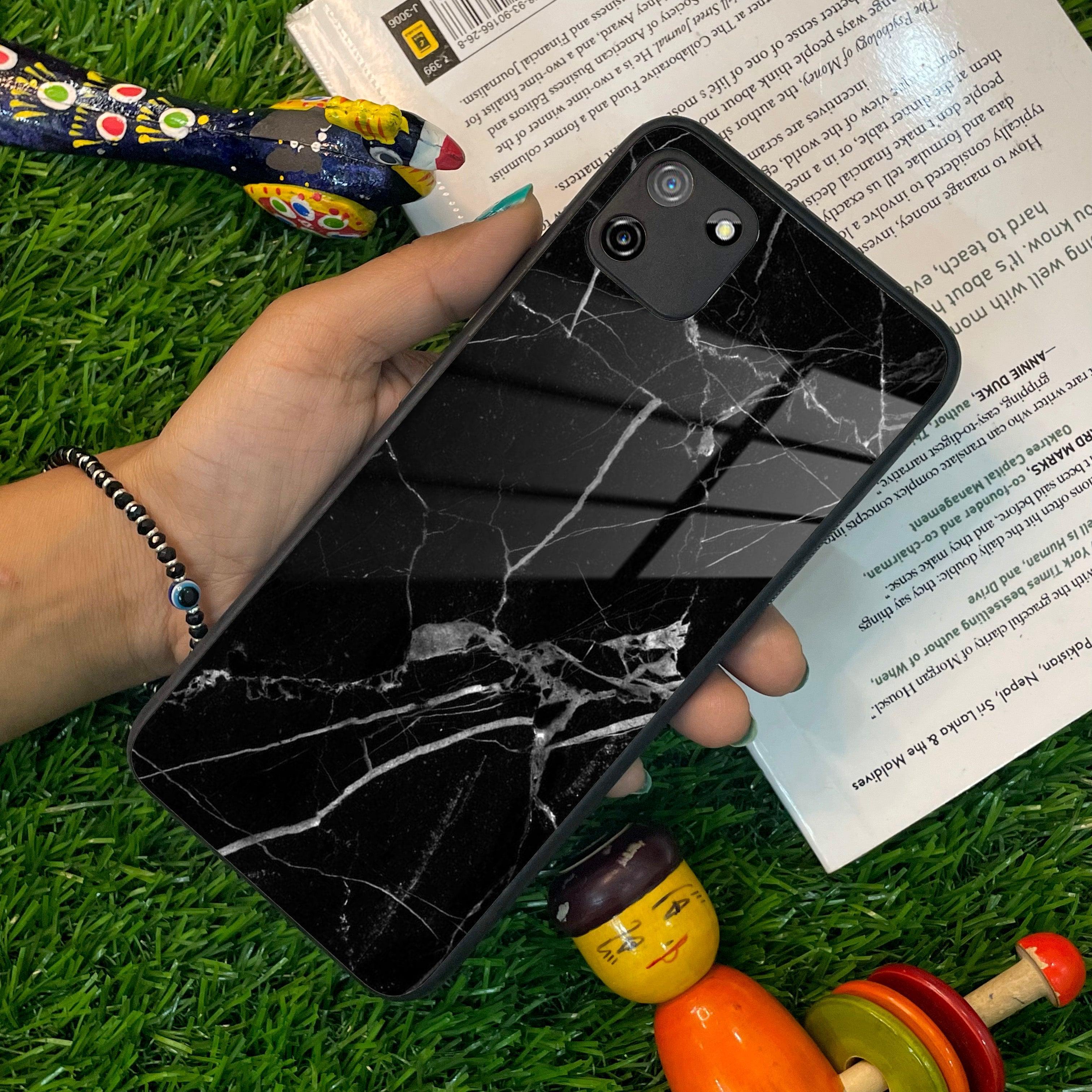 Black Marble Patter Glass Case Cover For Realme/Narzo - ShopOnCliQ