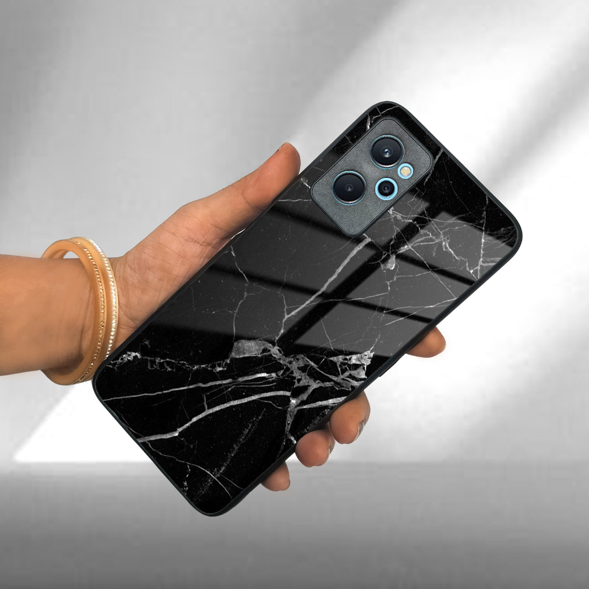 Black Marble Patter Glass Case Cover For Realme/Narzo ShopOnCliQ