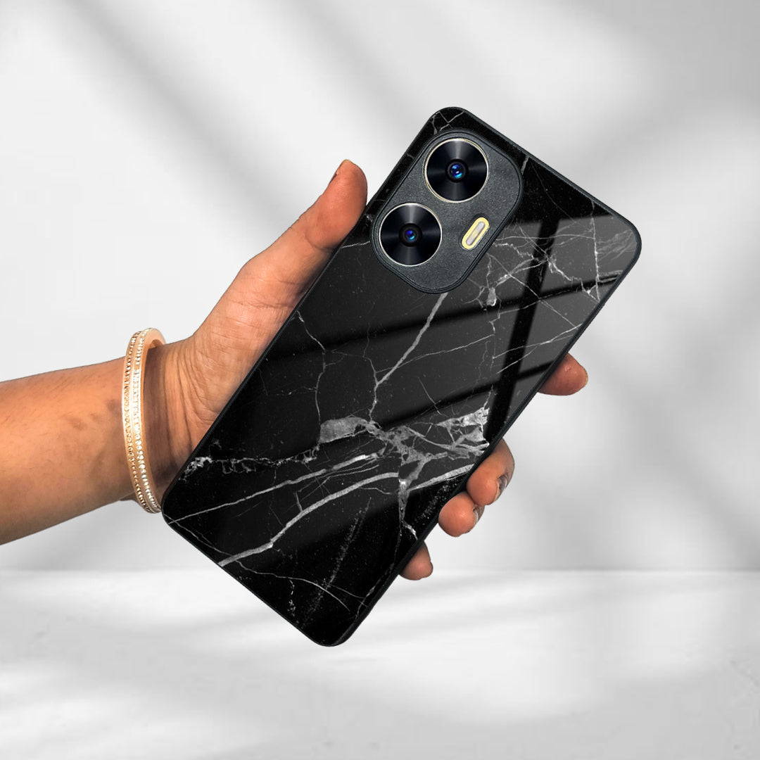 Black Marble Patter Glass Case Cover For Realme/Narzo ShopOnCliQ