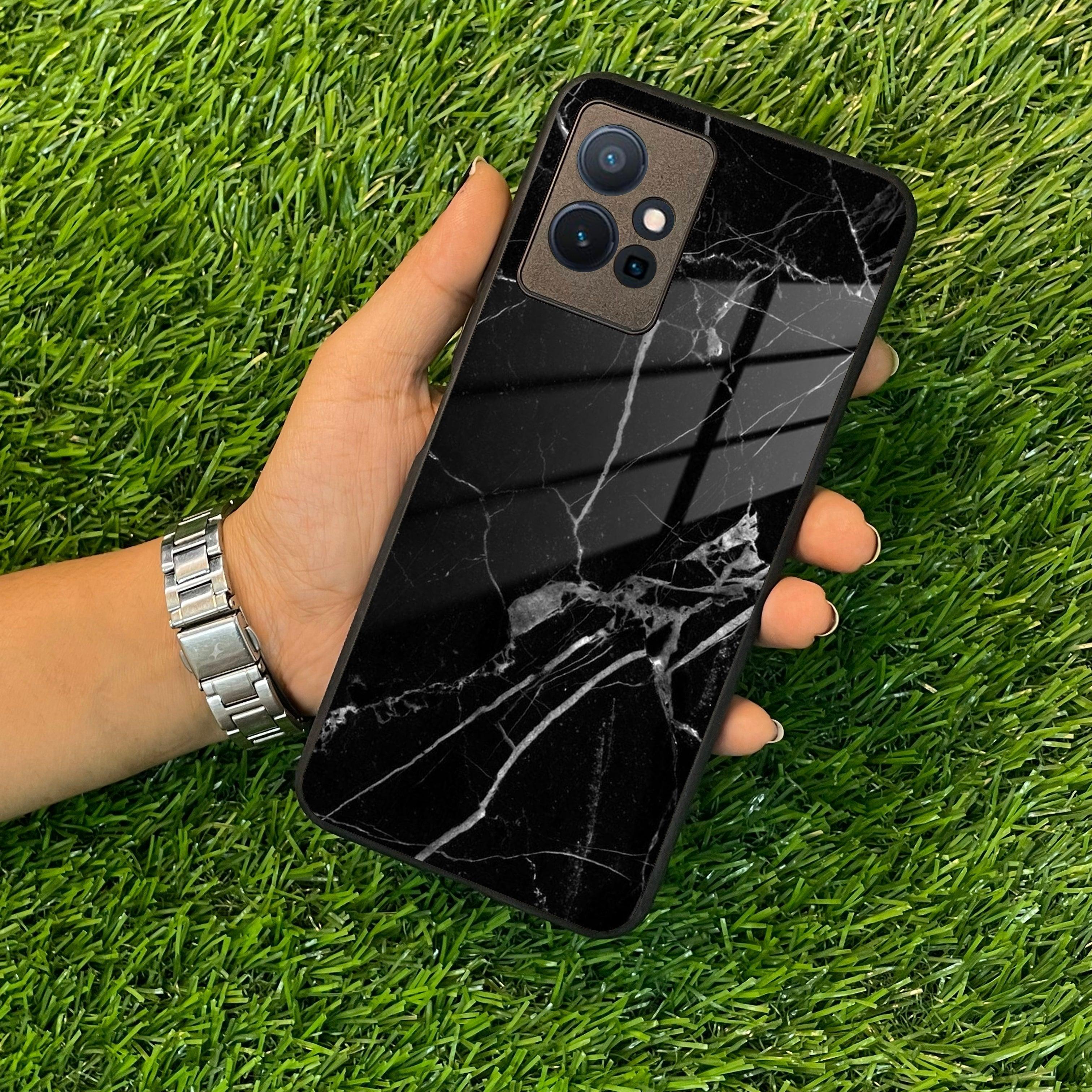Black Marble Patter Glass Case Cover For Vivo - ShopOnCliQ