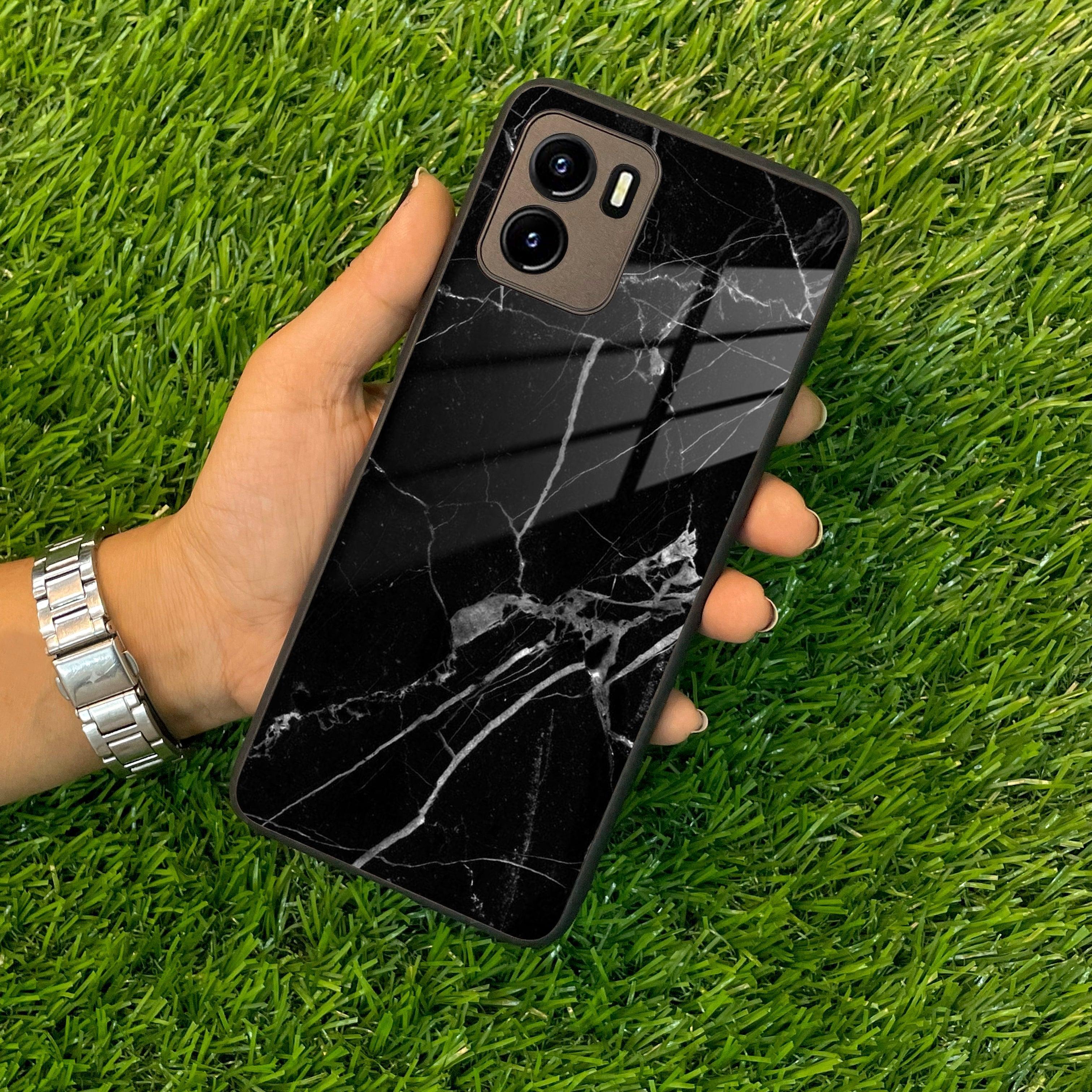 Black Marble Patter Glass Case Cover For Vivo - ShopOnCliQ