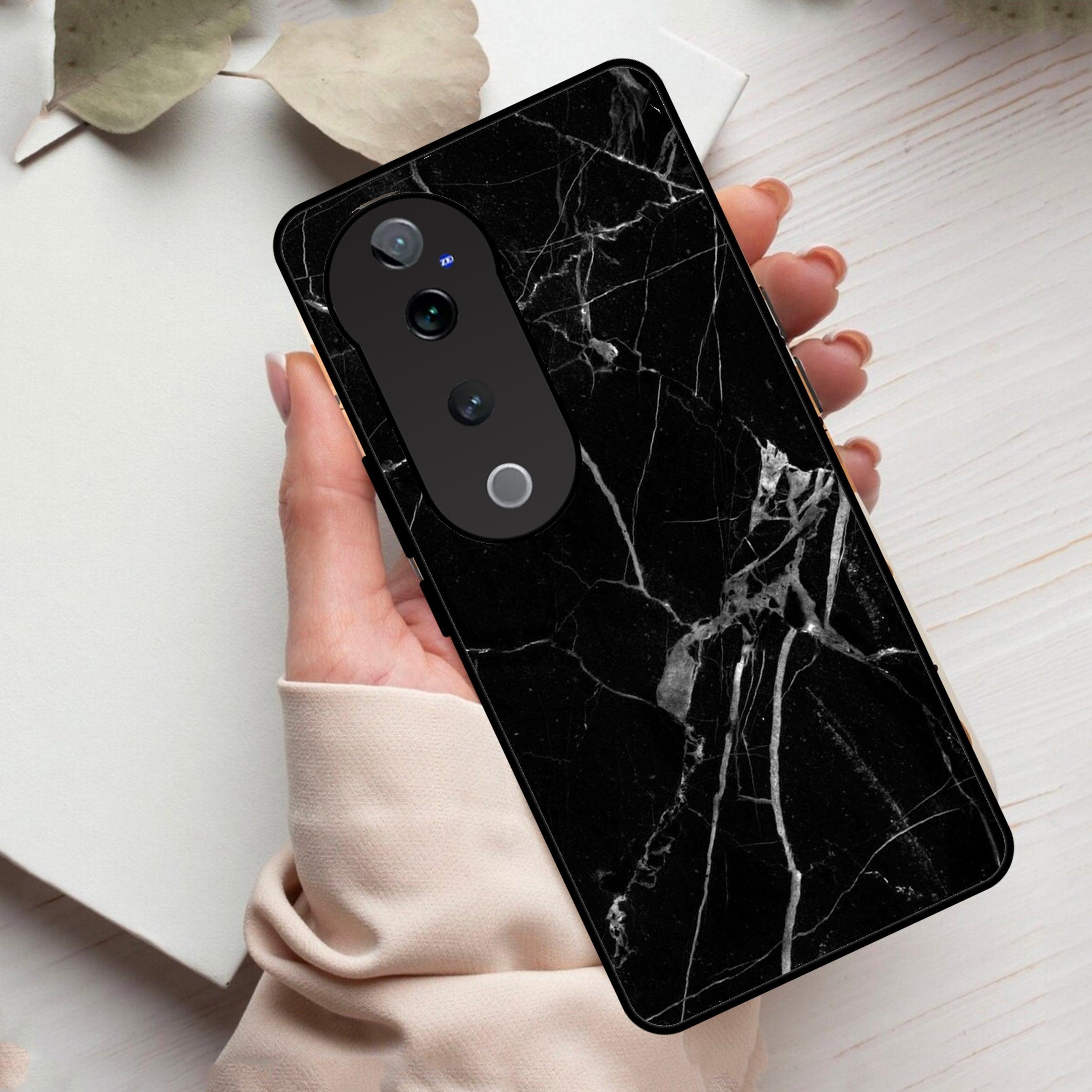 Black Marble Patter Glass Case Cover For Vivo - ShopOnCliQ