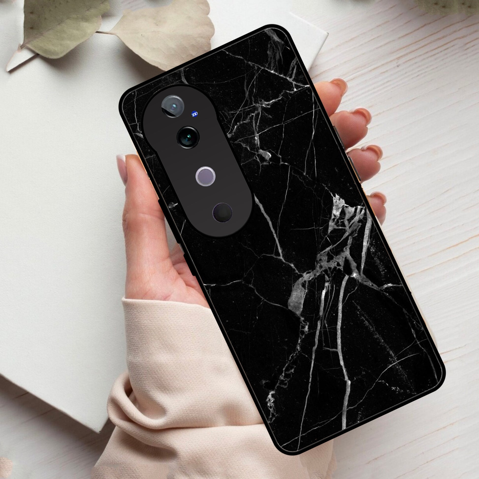 Black Marble Patter Glass Case Cover For Vivo ShopOnCliQ