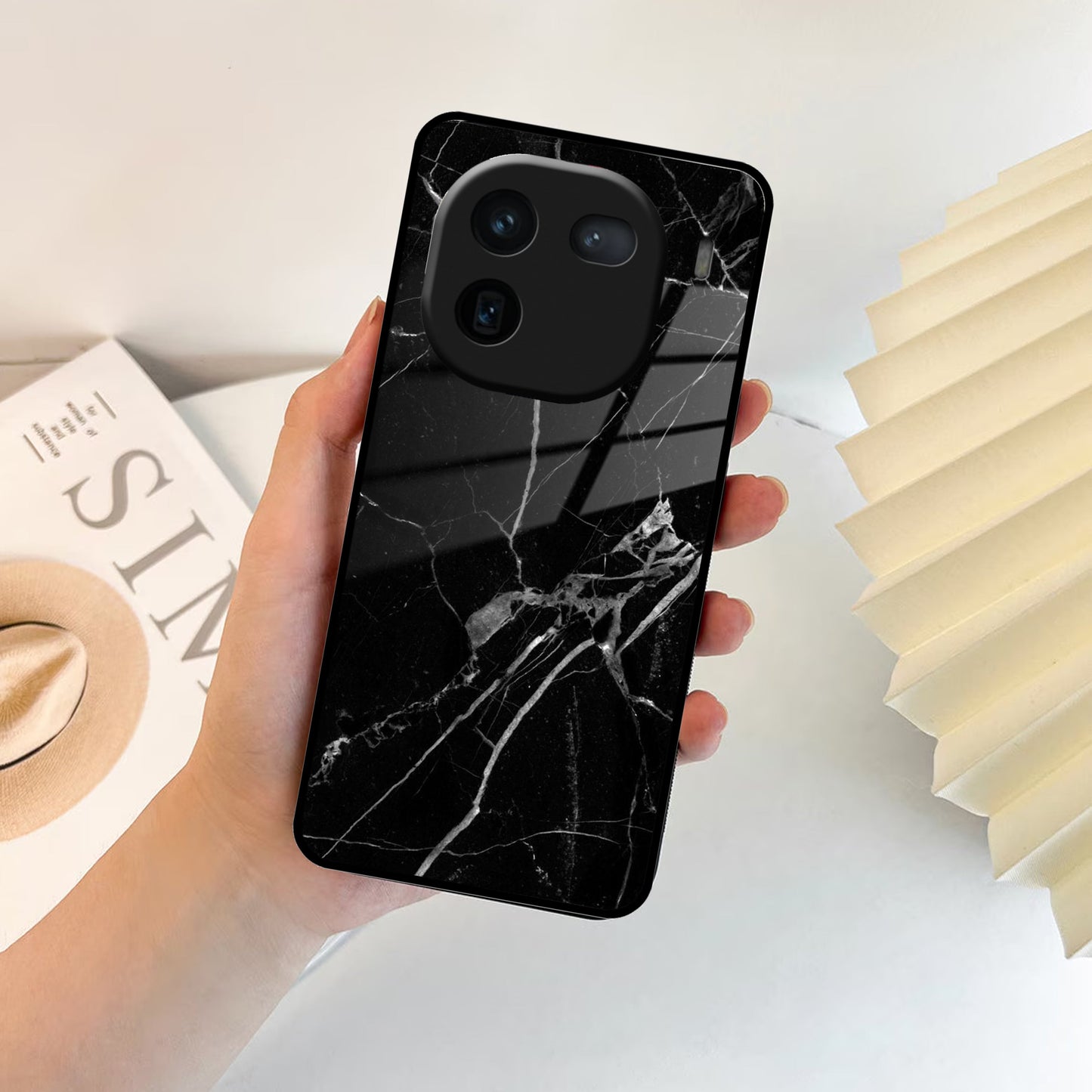 Black Marble Patter Glass Case Cover For Vivo ShopOnCliQ