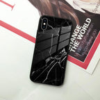 Black Marble Patter Glass Case Cover For iPhone - ShopOnCliQ