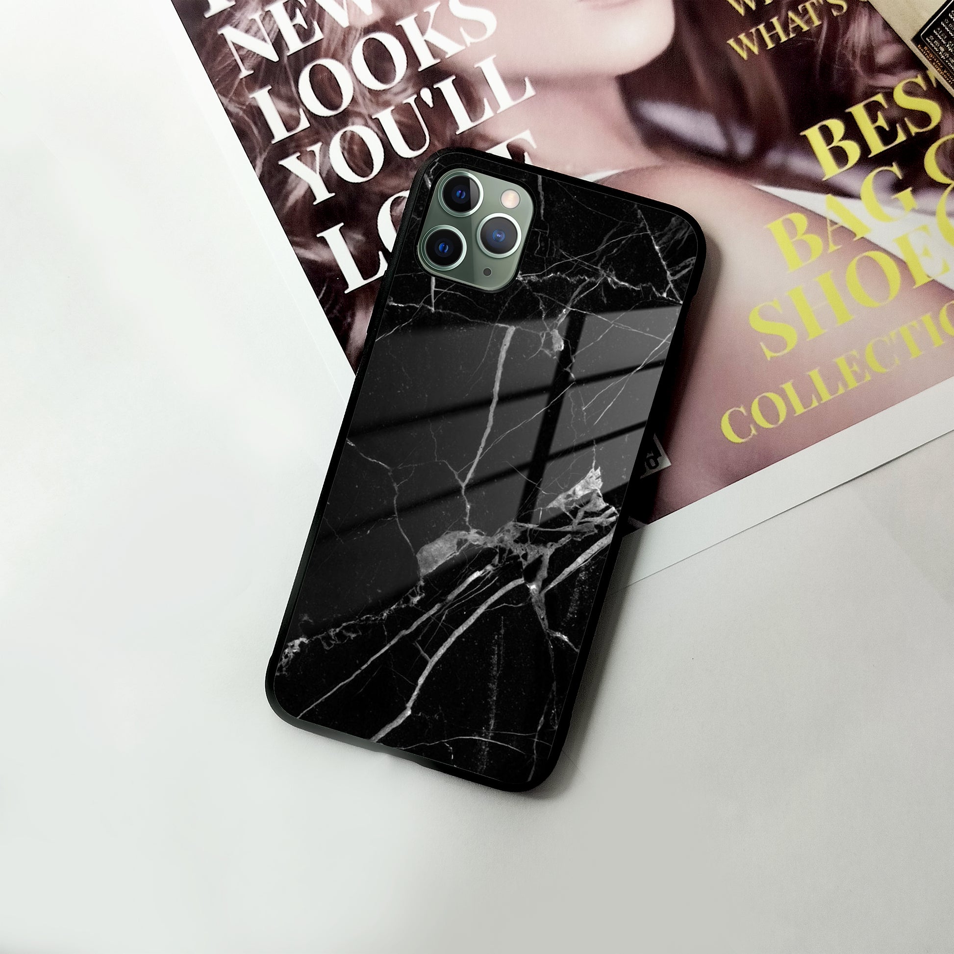 Black Marble Patter Glass Case Cover For iPhone ShopOnCliQ