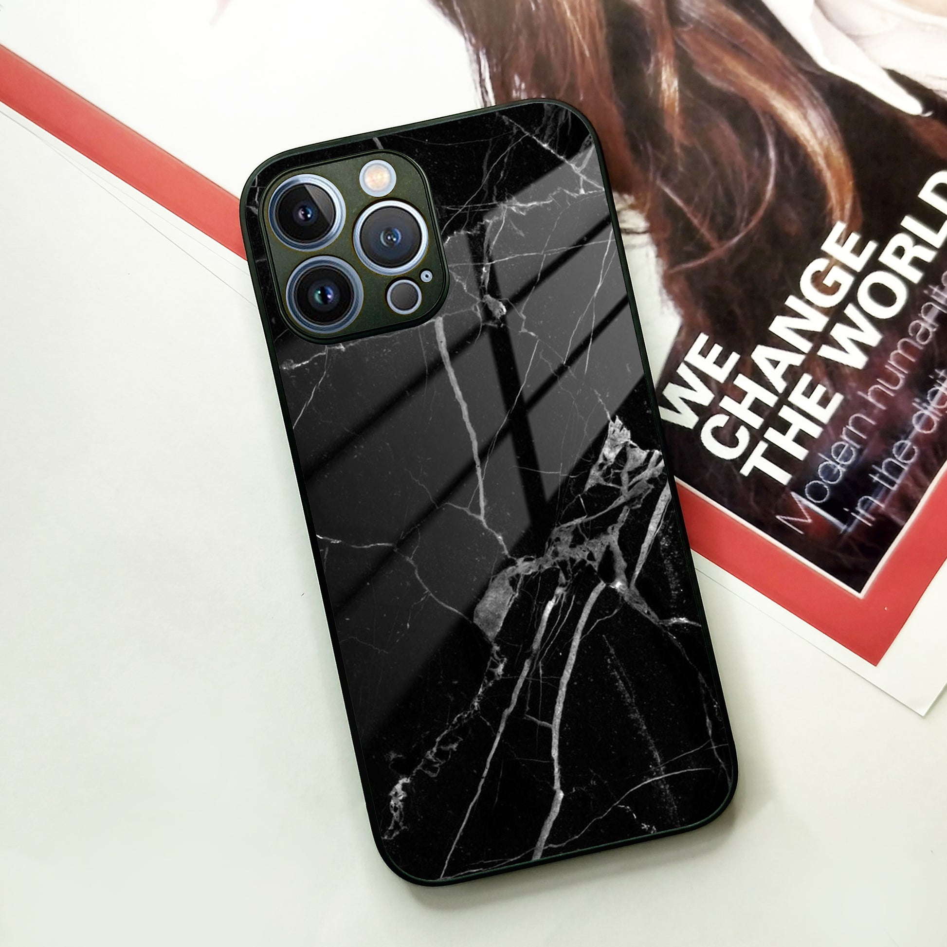 Black Marble Patter Glass Case Cover For iPhone ShopOnCliQ