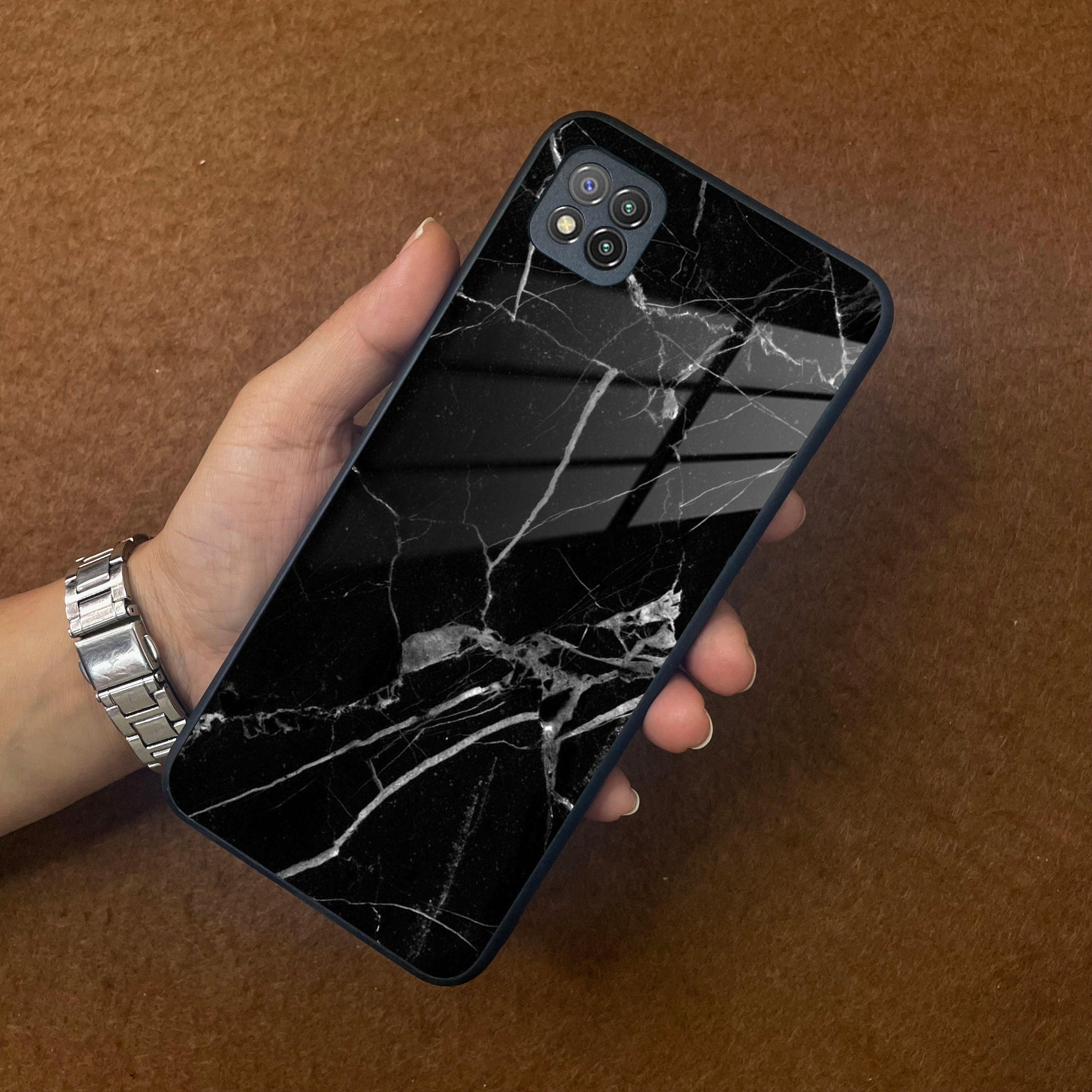 Black Marble Patter Glass Case Cover for Poco - ShopOnCliQ