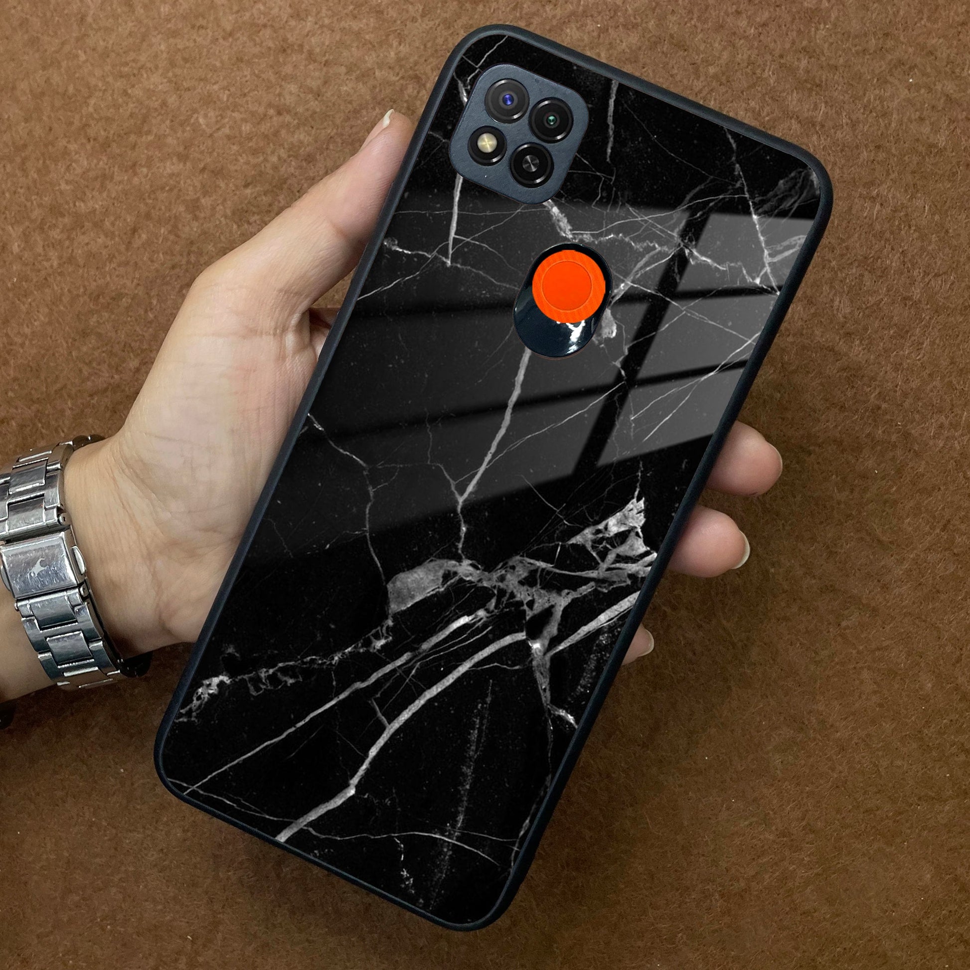 Black Marble Patter Glass Case Cover for Poco - ShopOnCliQ