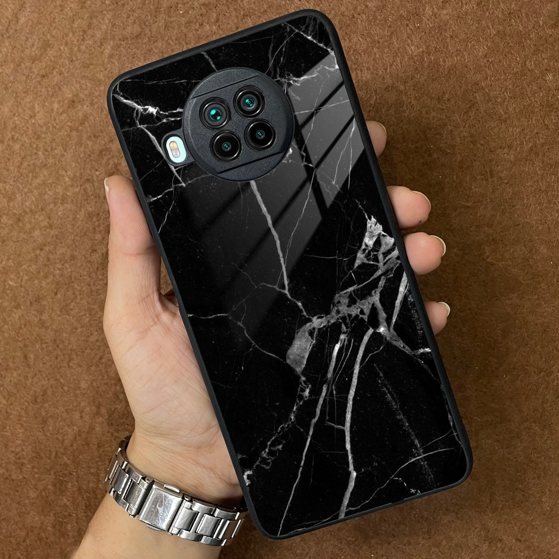 Black Marble Patter  Glass Case Cover for Redmi/Xiaomi ShopOnCliQ