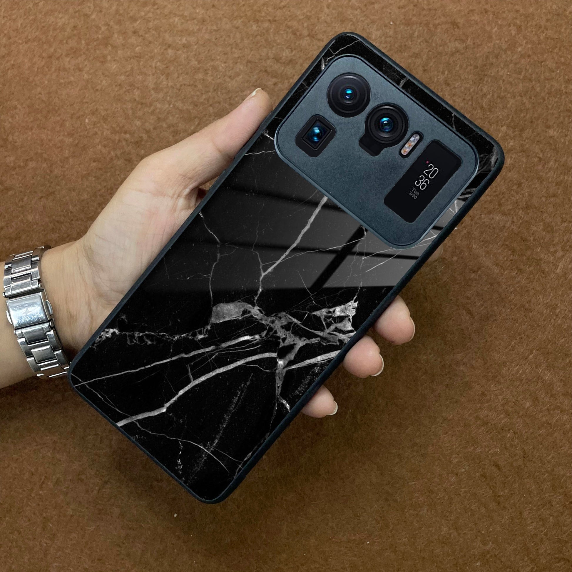 Black Marble Patter  Glass Case Cover for Redmi/Xiaomi ShopOnCliQ