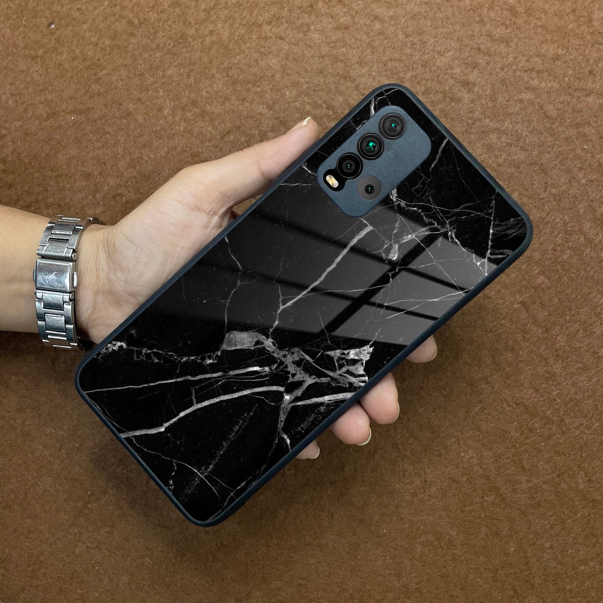 Black Marble Patter  Glass Case Cover for Redmi/Xiaomi ShopOnCliQ