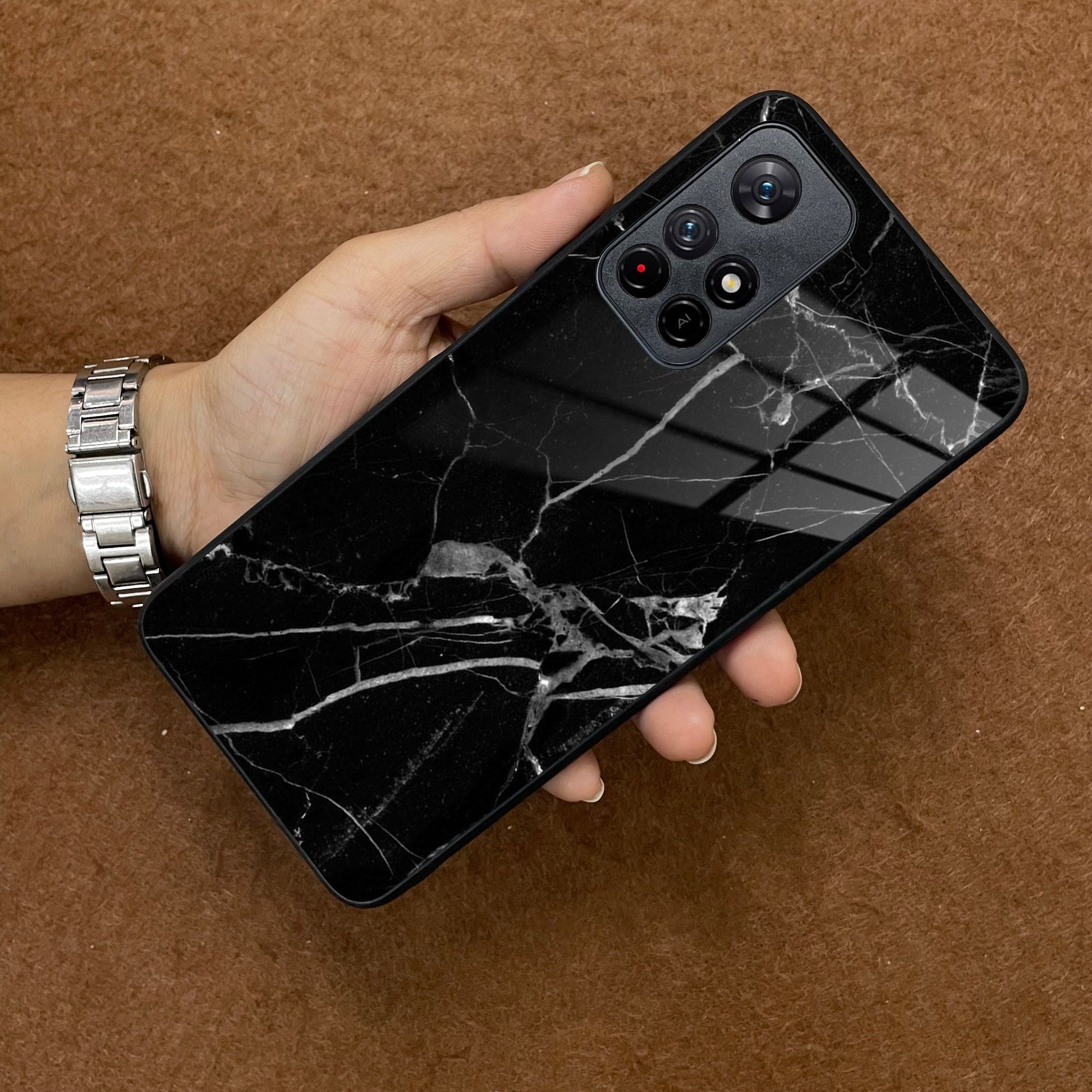 Black Marble Patter  Glass Case Cover for Redmi/Xiaomi ShopOnCliQ