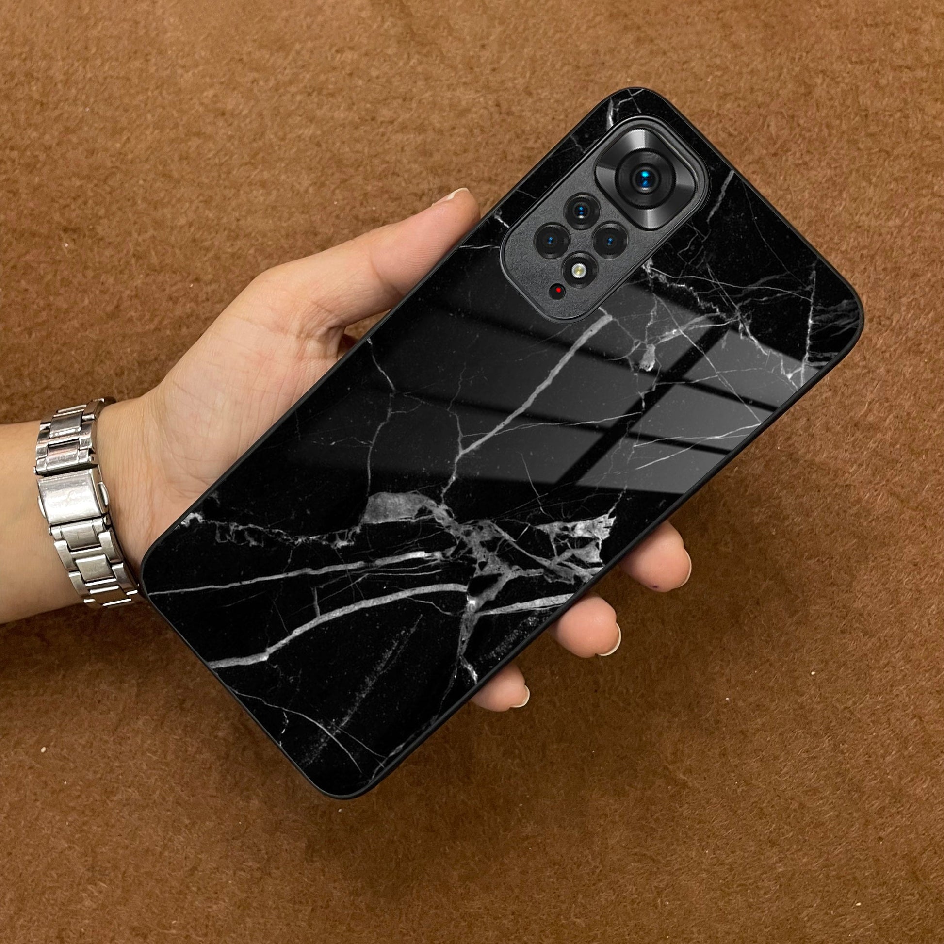 Black Marble Patter  Glass Case Cover for Redmi/Xiaomi ShopOnCliQ