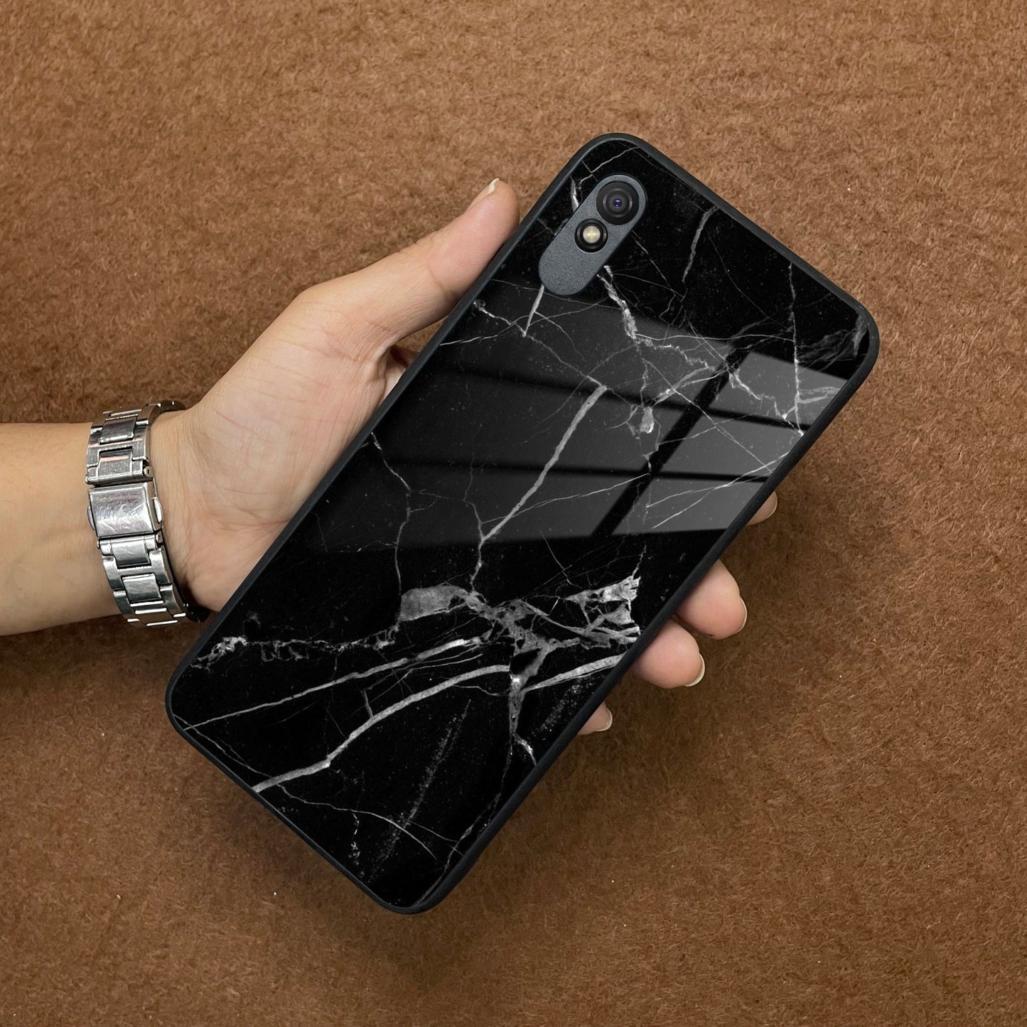 Black Marble Patter  Glass Case Cover for Redmi/Xiaomi ShopOnCliQ