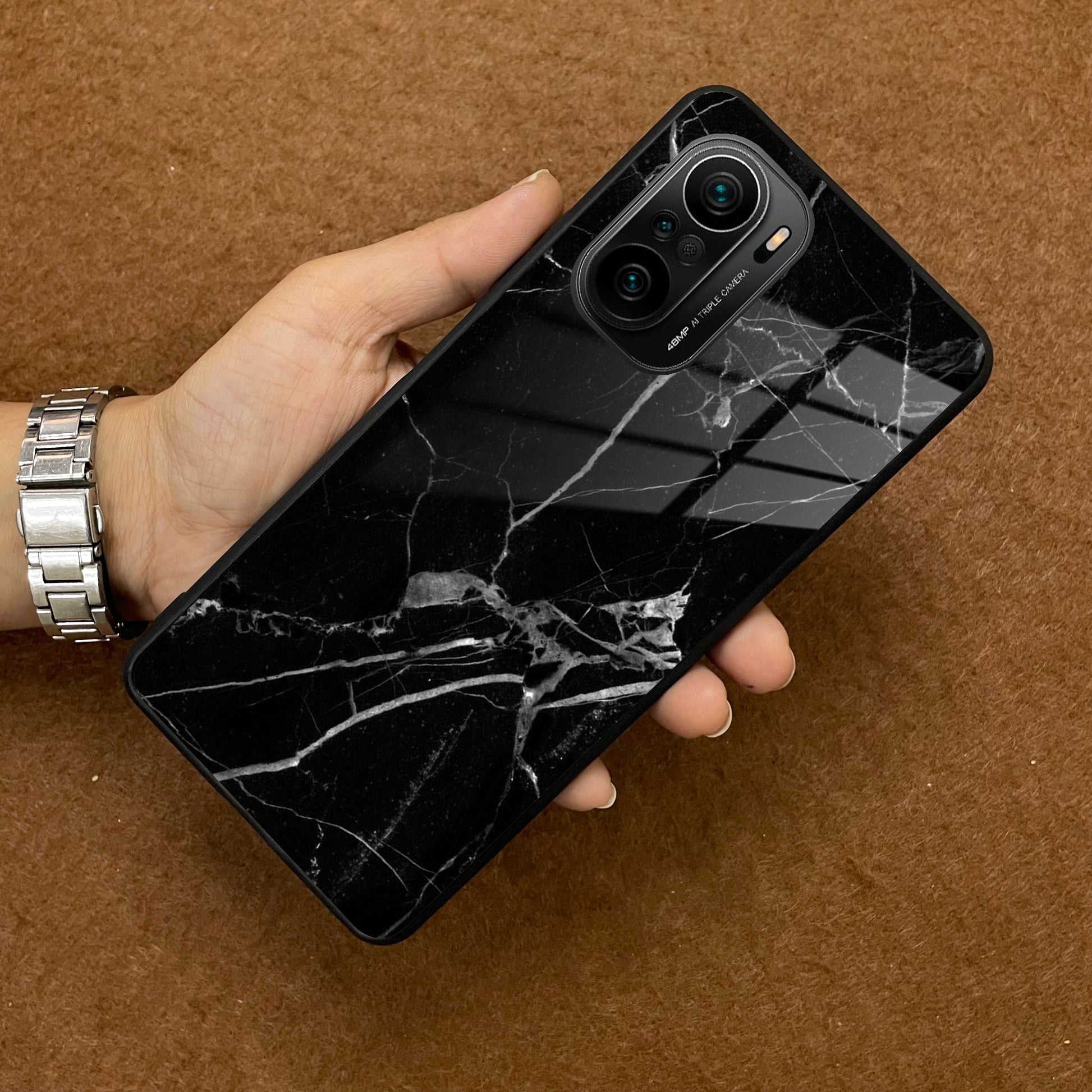 Black Marble Patter  Glass Case Cover for Redmi/Xiaomi ShopOnCliQ