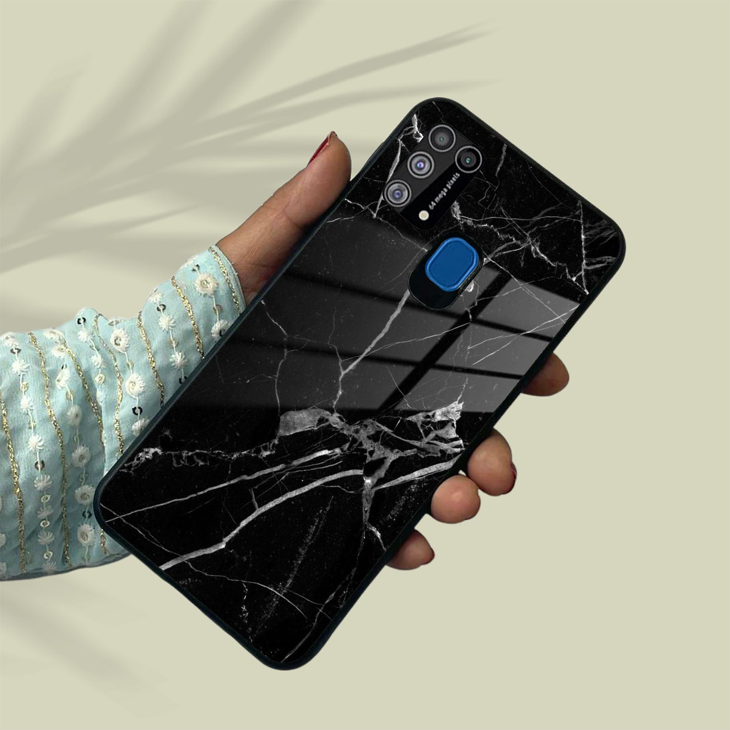 Black Marble Patter Glass Case Cover for Samsung ShopOnCliQ