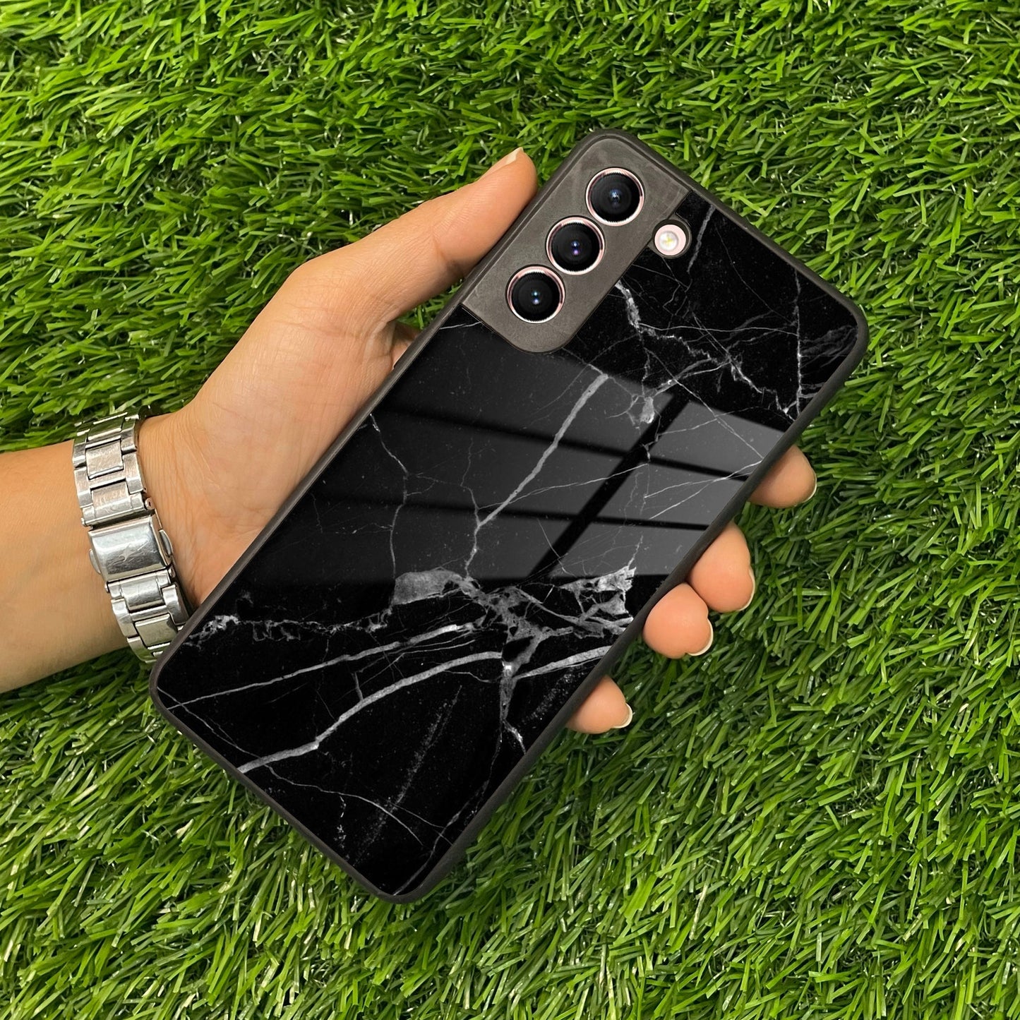 Black Marble Patter Glass Case Cover for Samsung ShopOnCliQ