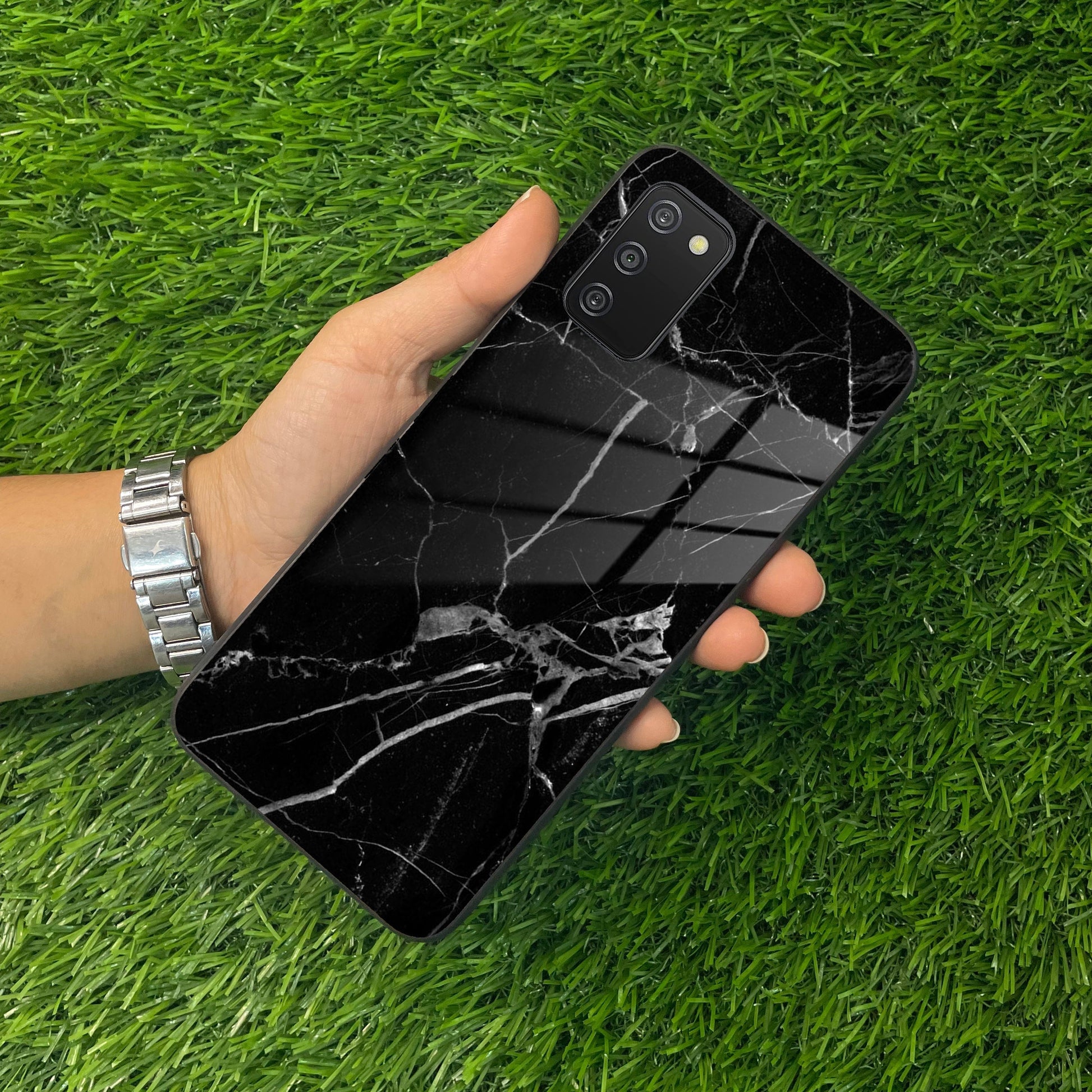 Black Marble Patter Glass Case Cover for Samsung ShopOnCliQ