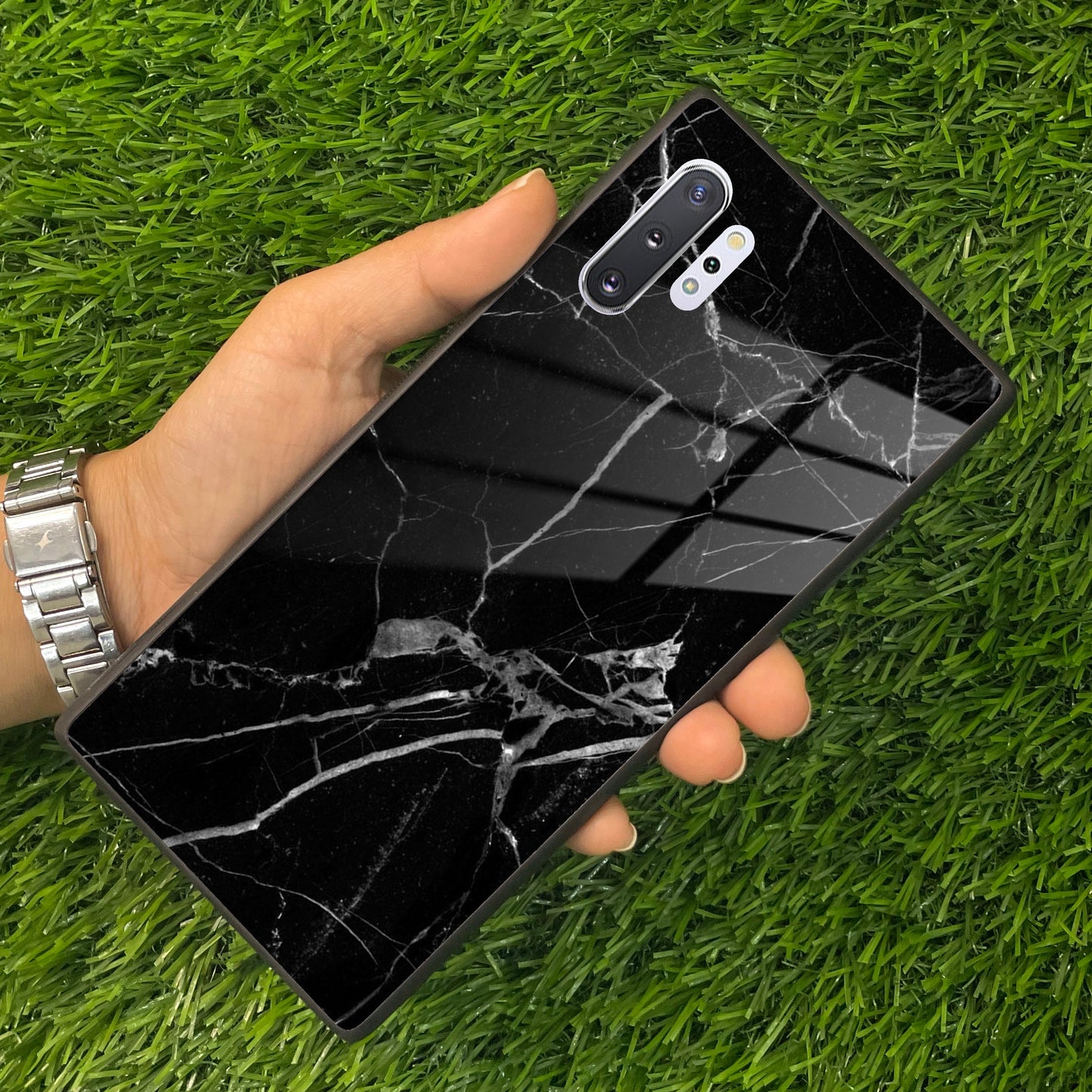 Black Marble Patter Glass Case Cover for Samsung ShopOnCliQ