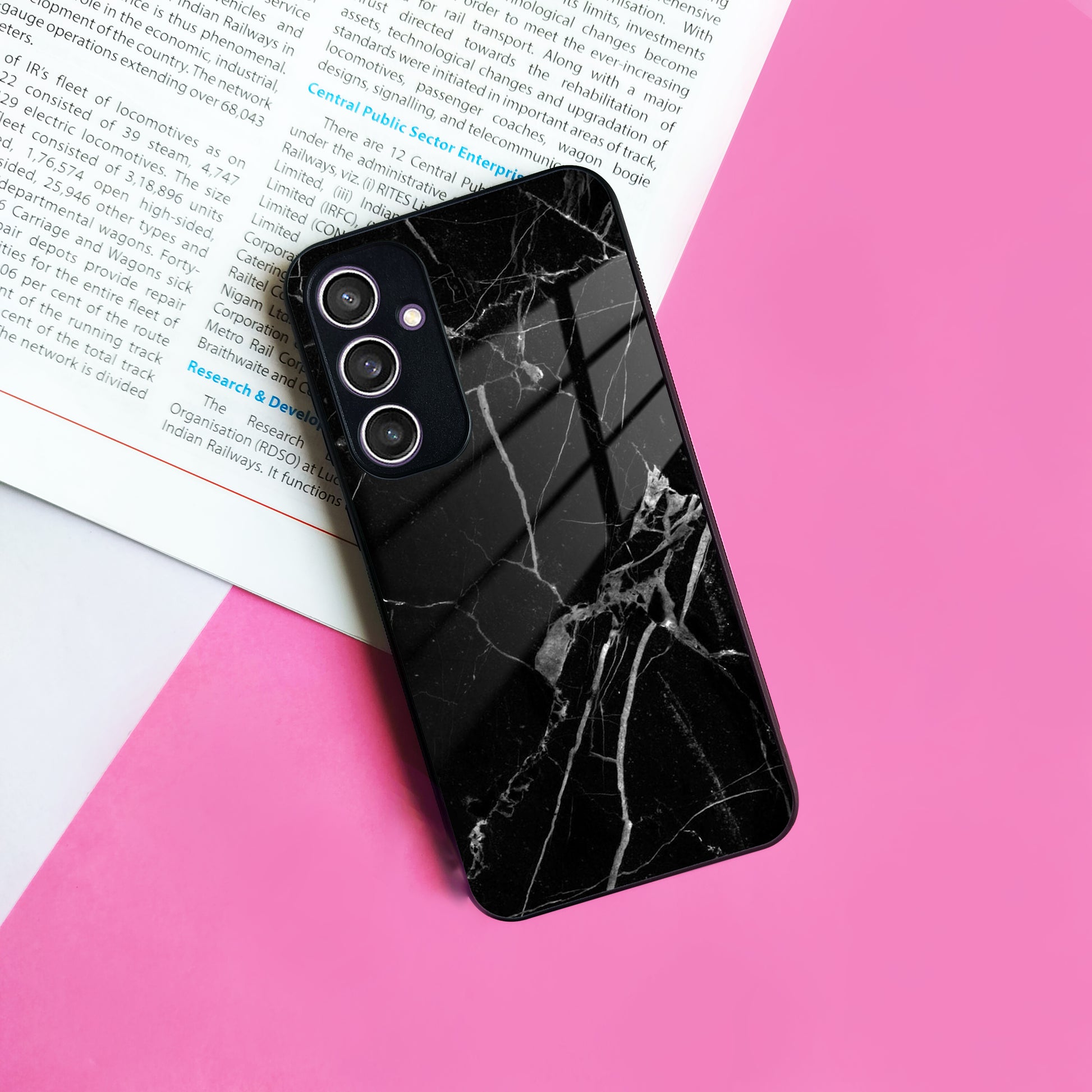 Black Marble Patter Glass Case Cover for Samsung ShopOnCliQ