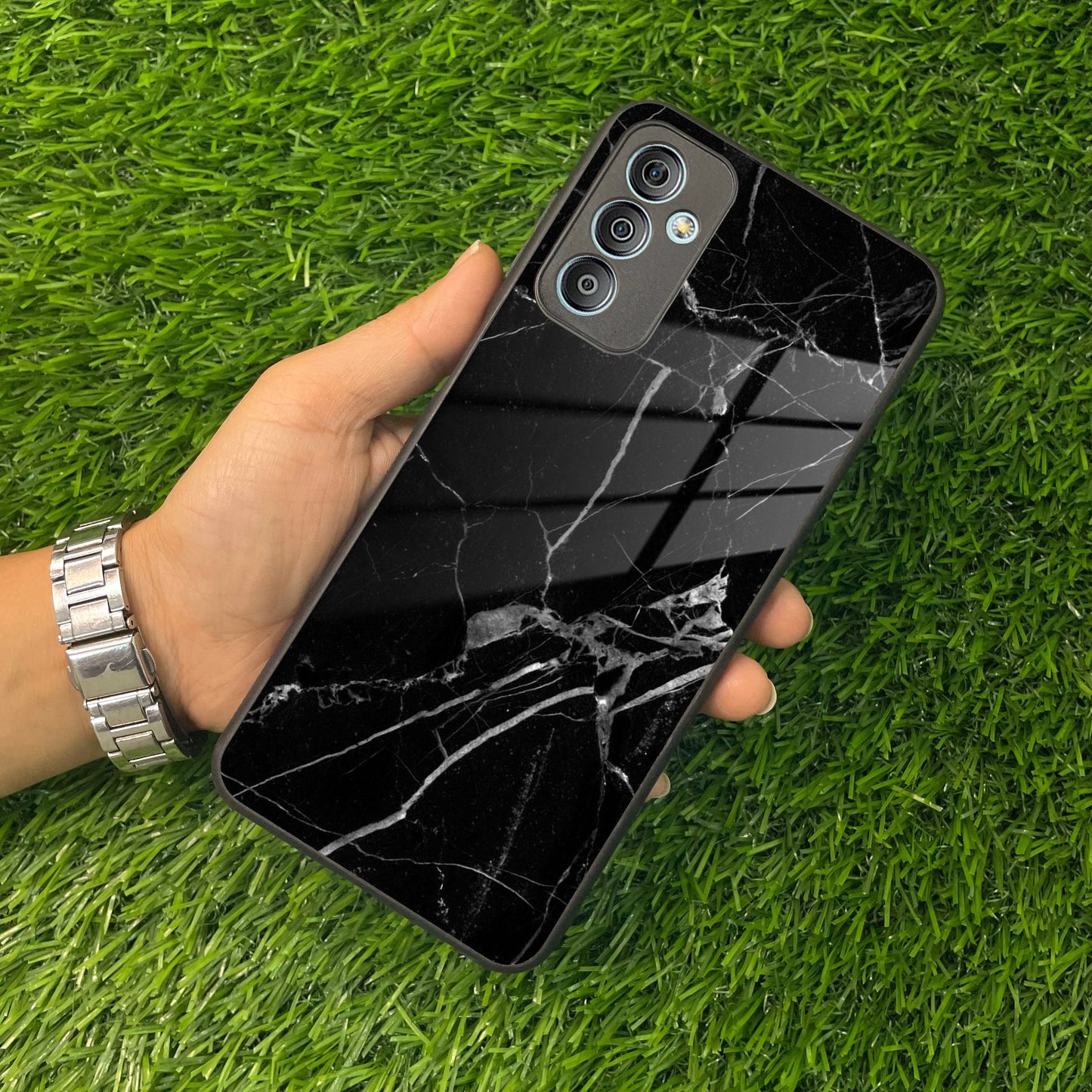 Black Marble Patter Glass Case Cover for Samsung ShopOnCliQ