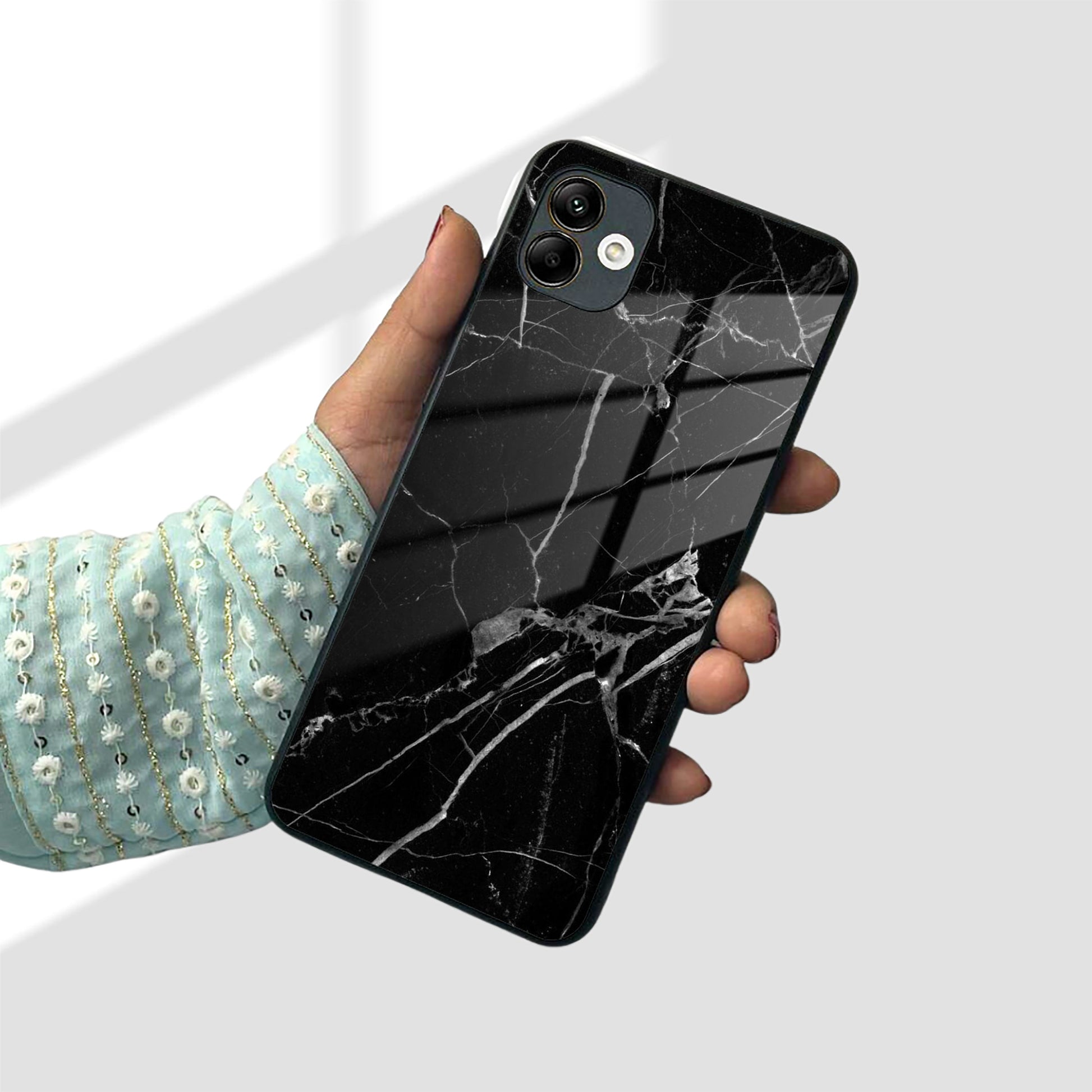 Black Marble Patter Glass Case Cover for Samsung ShopOnCliQ