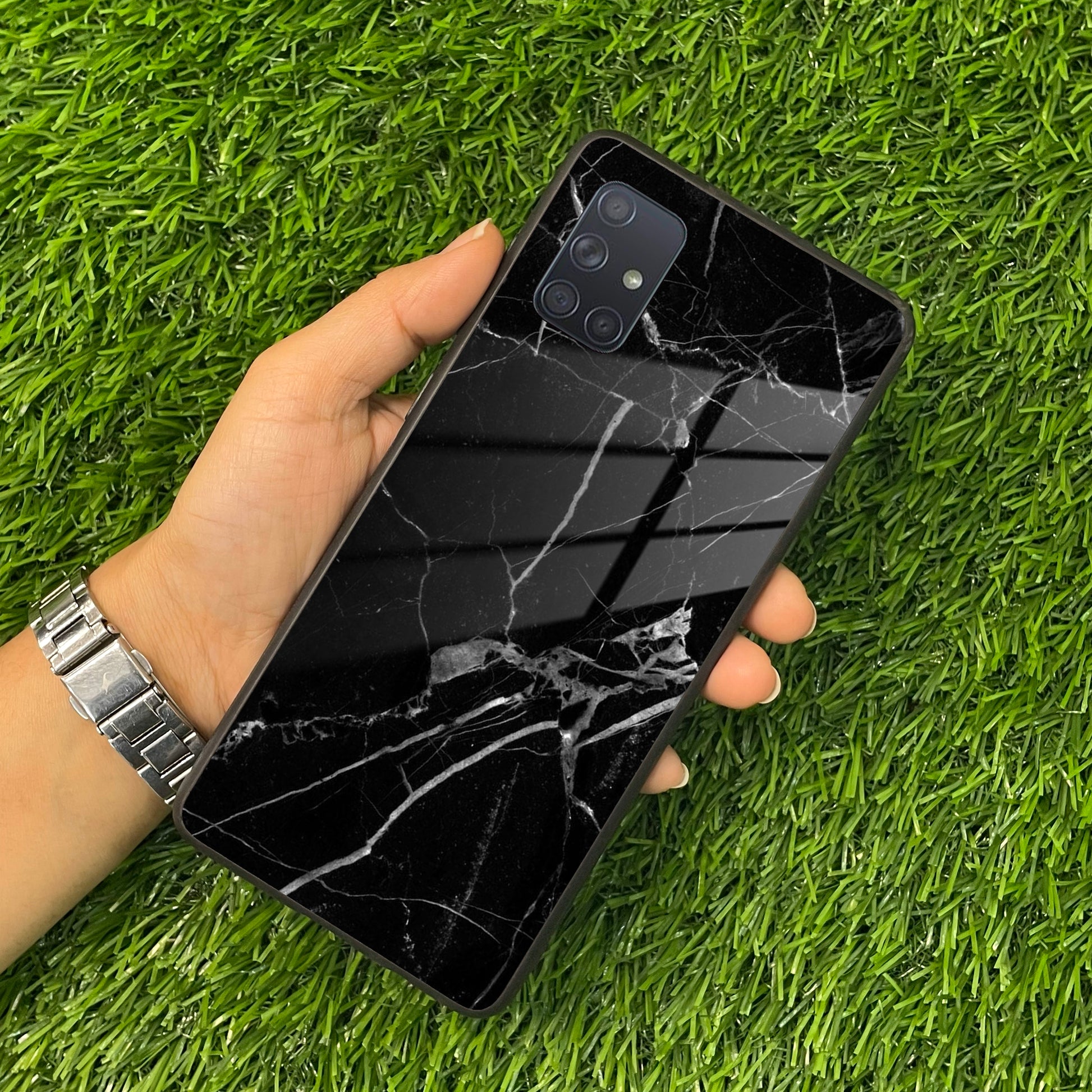 Black Marble Patter Glass Case Cover for Samsung ShopOnCliQ