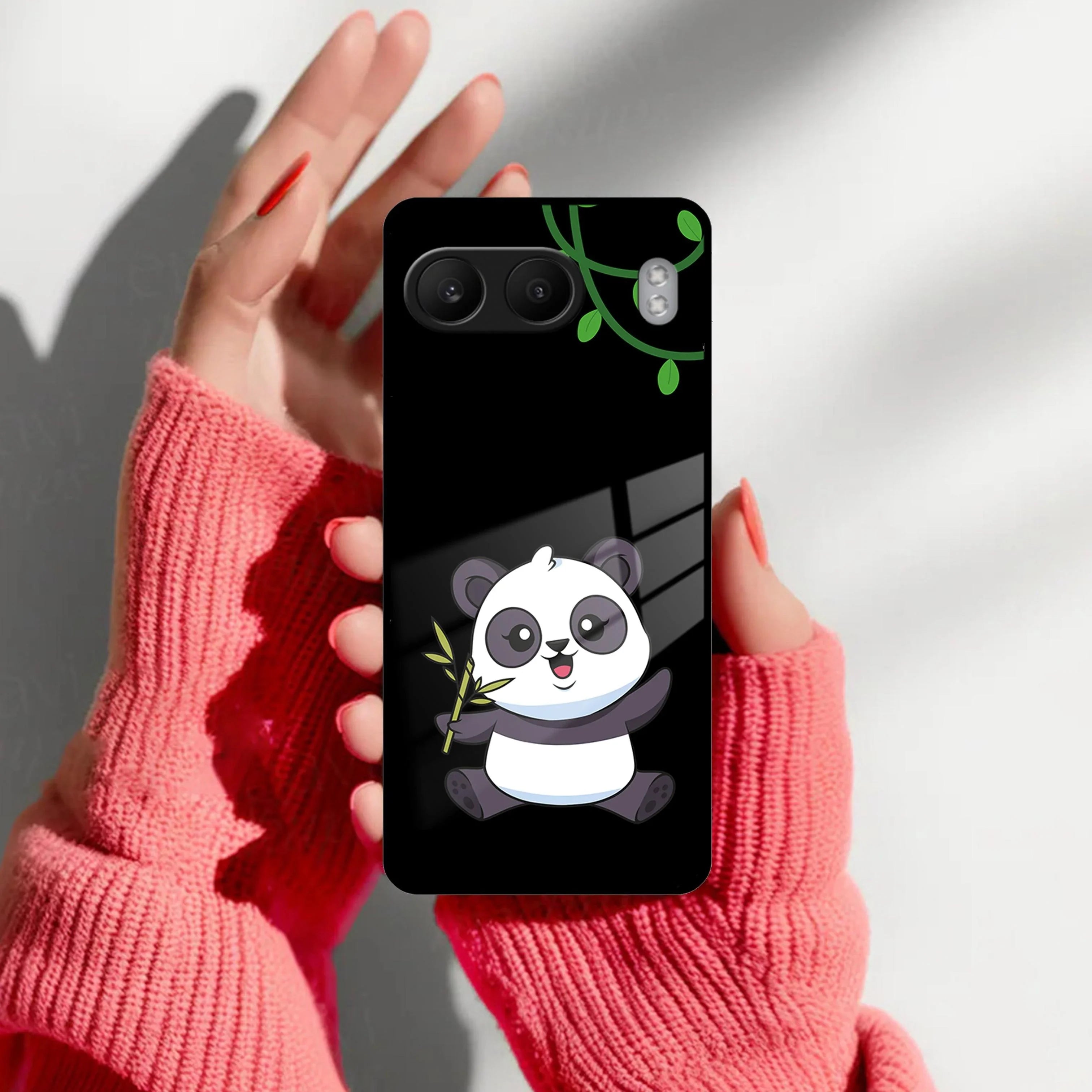 Black Panda Glass Phone Case For OnePlus 10T - ShopOnCliQ