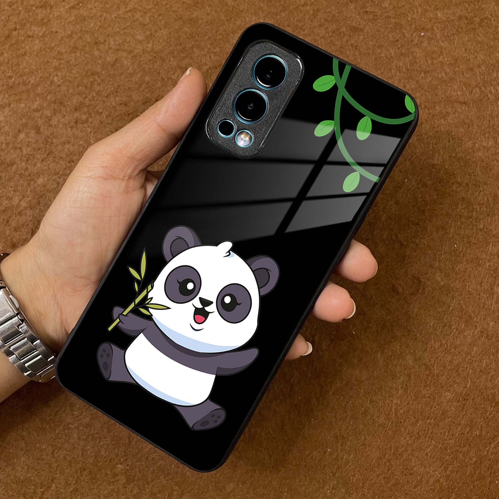 Black Panda Glass Phone Case For OnePlus ShopOnCliQ