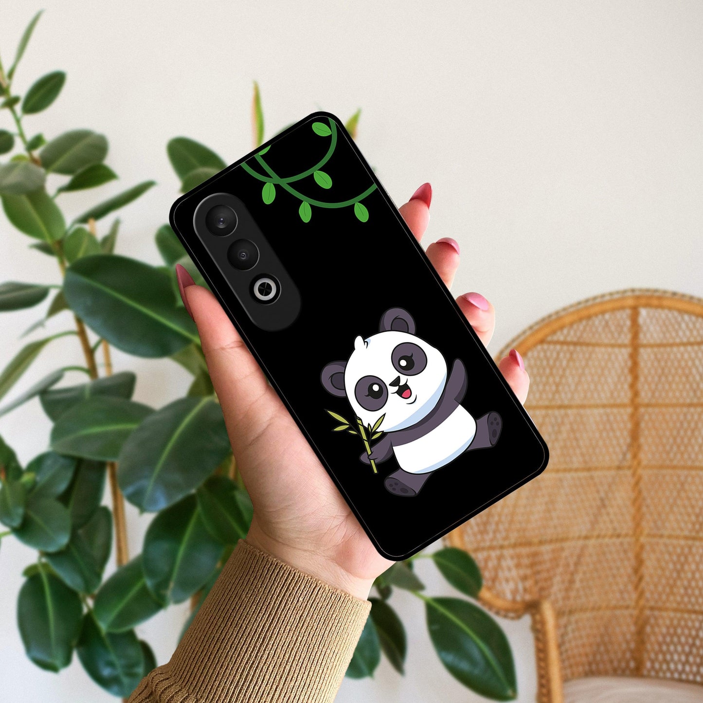 Black Panda Glass Phone Case For OnePlus ShopOnCliQ