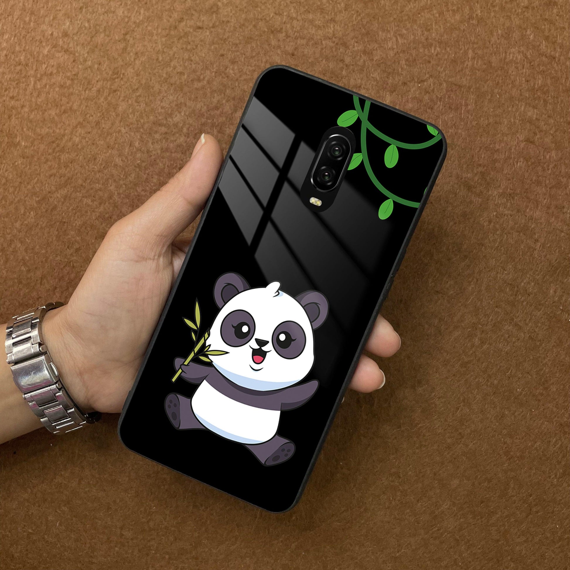 Black Panda Glass Phone Case For OnePlus ShopOnCliQ