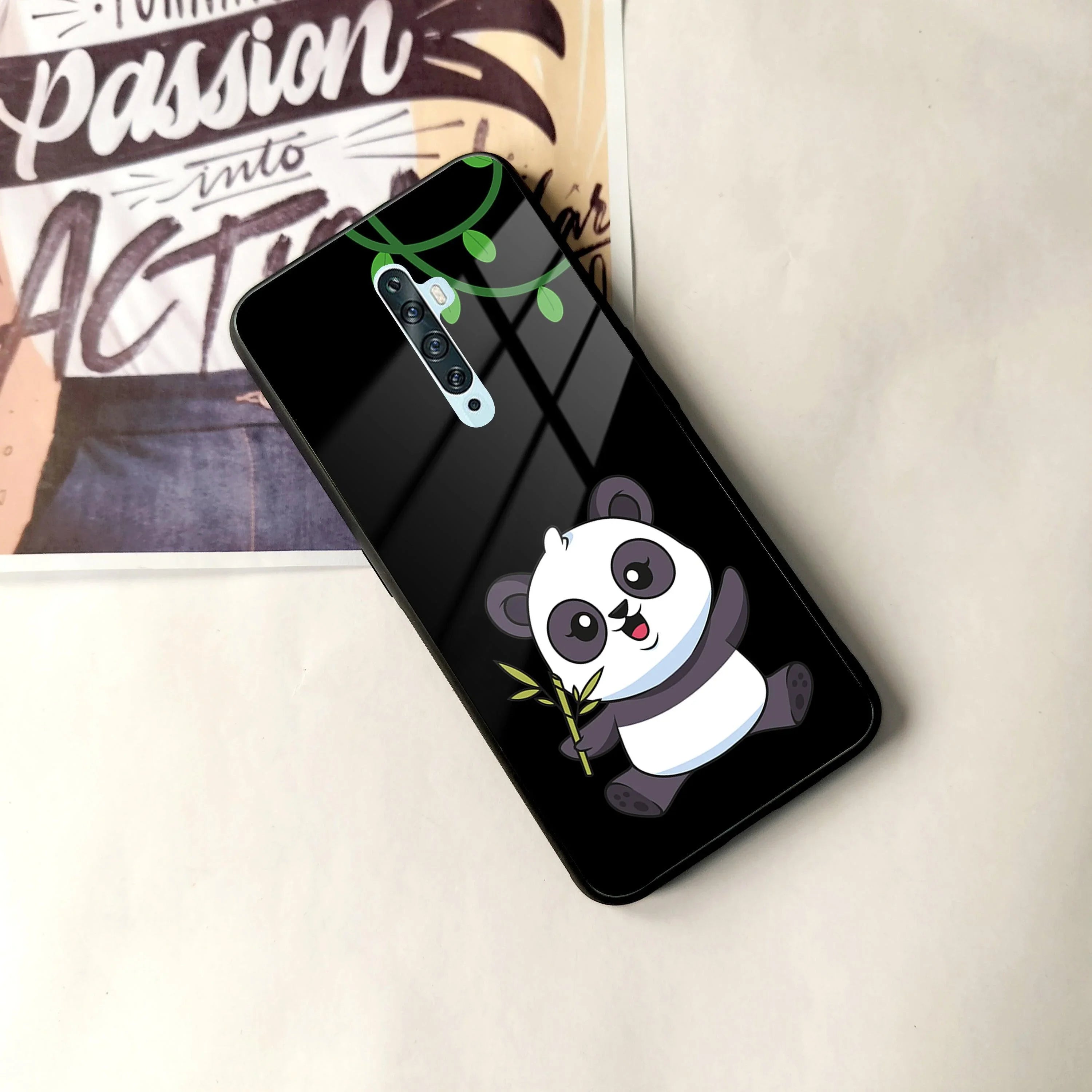 Black Panda Glass Phone Case For Oppo - ShopOnCliQ