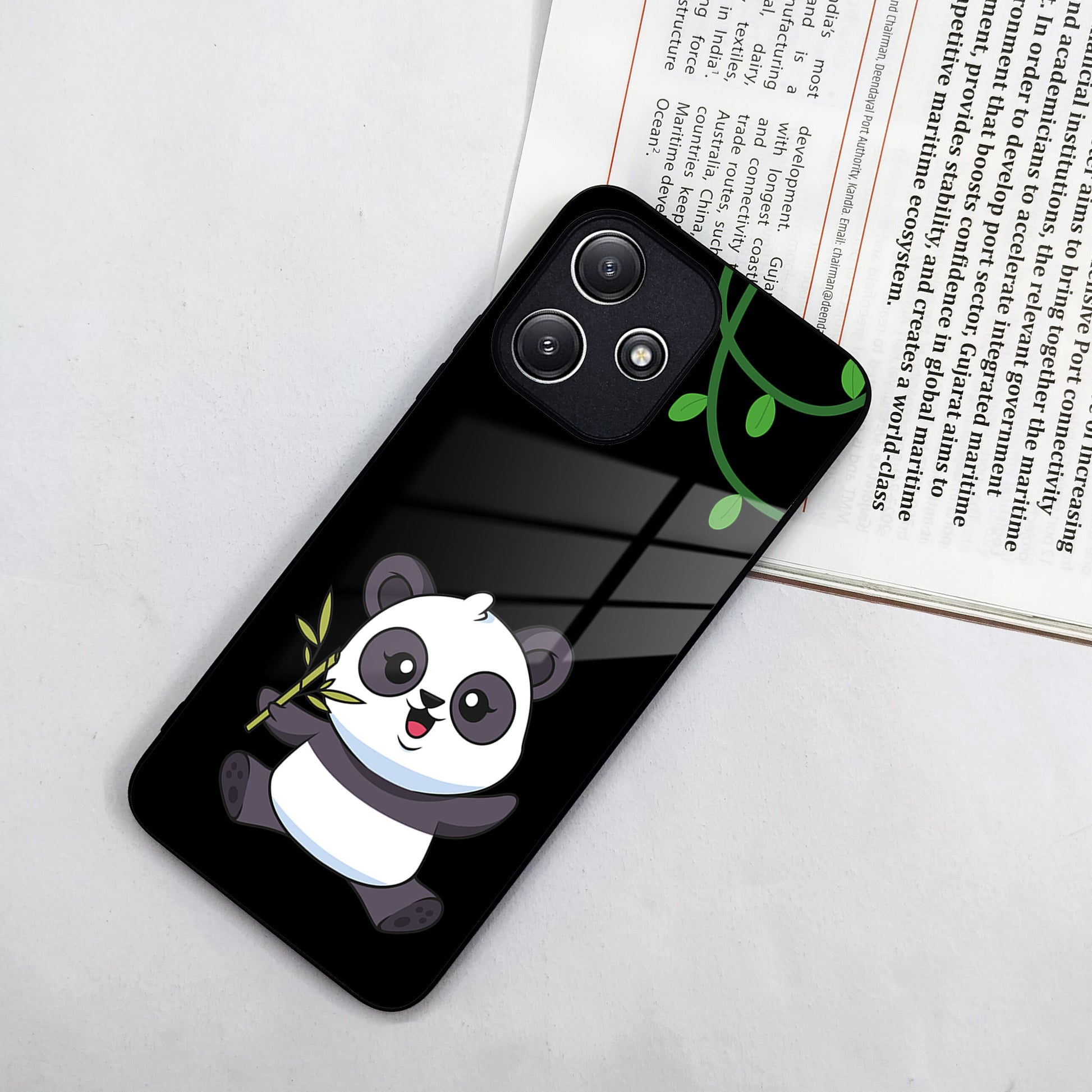 Black Panda Glass Phone Case For Poco ShopOnCliQ