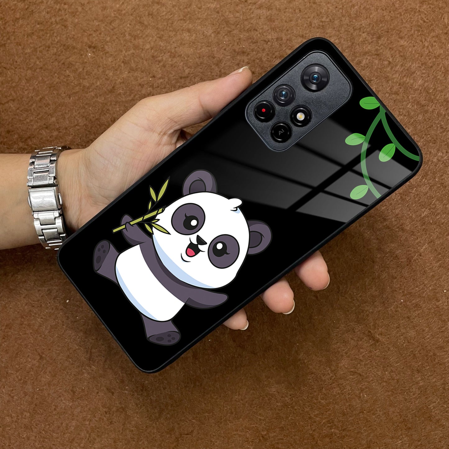 Black Panda Glass Phone Case For Poco ShopOnCliQ