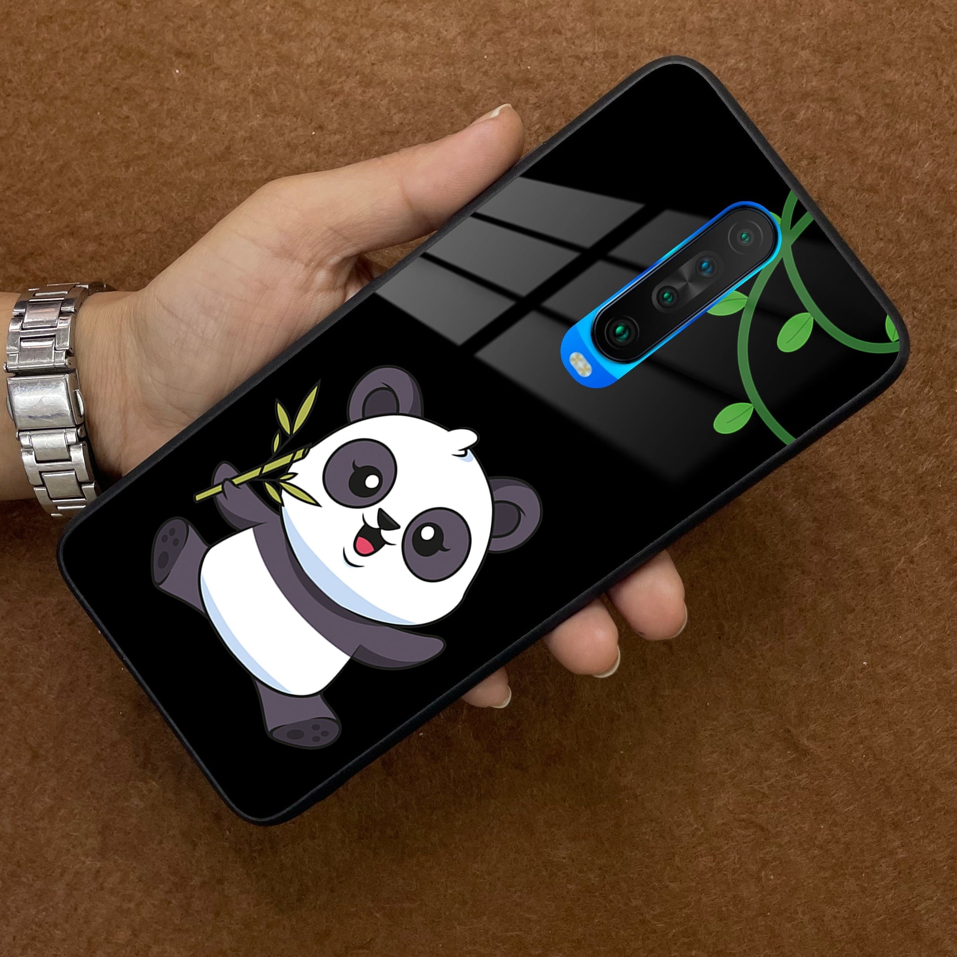 Black Panda Glass Phone Case For Poco ShopOnCliQ