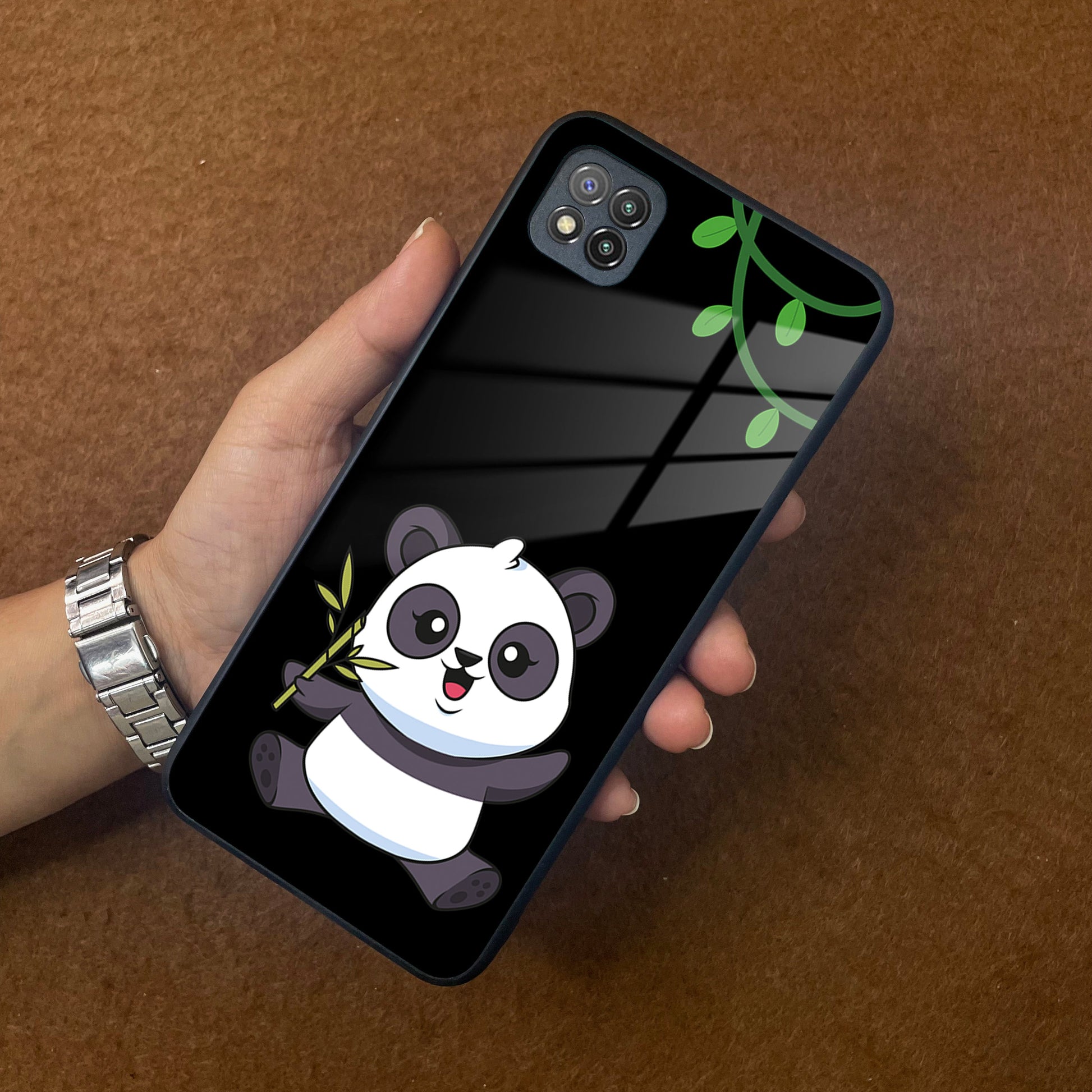 Black Panda Glass Phone Case For Poco ShopOnCliQ