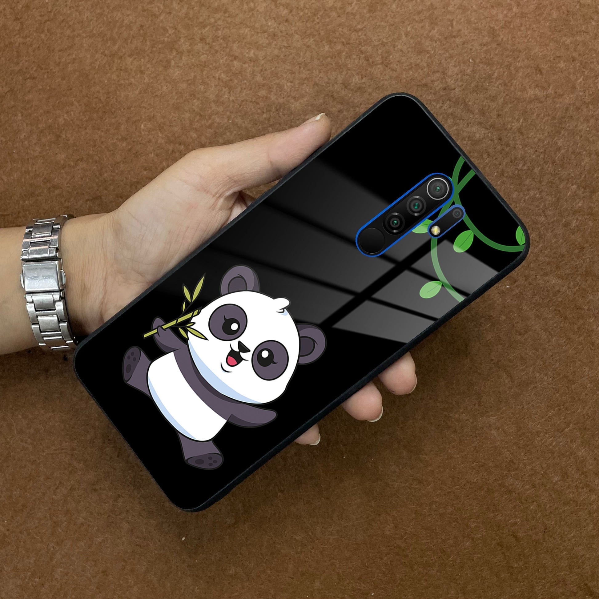 Black Panda Glass Phone Case For Poco ShopOnCliQ